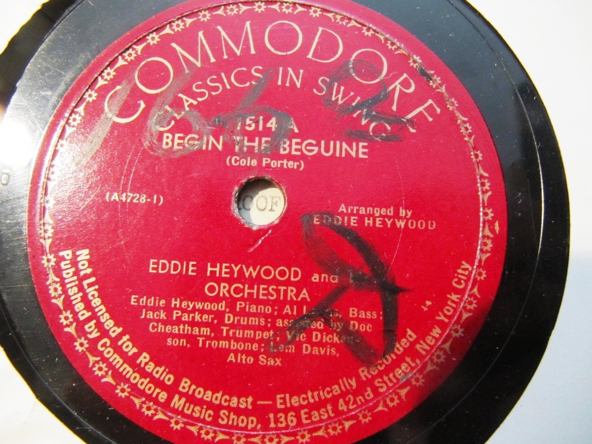 1944 EDDIE HEYWOOD Orch Cole Porter BEGIN THE BEGUINE/ Waterfront COMMODORE 1514