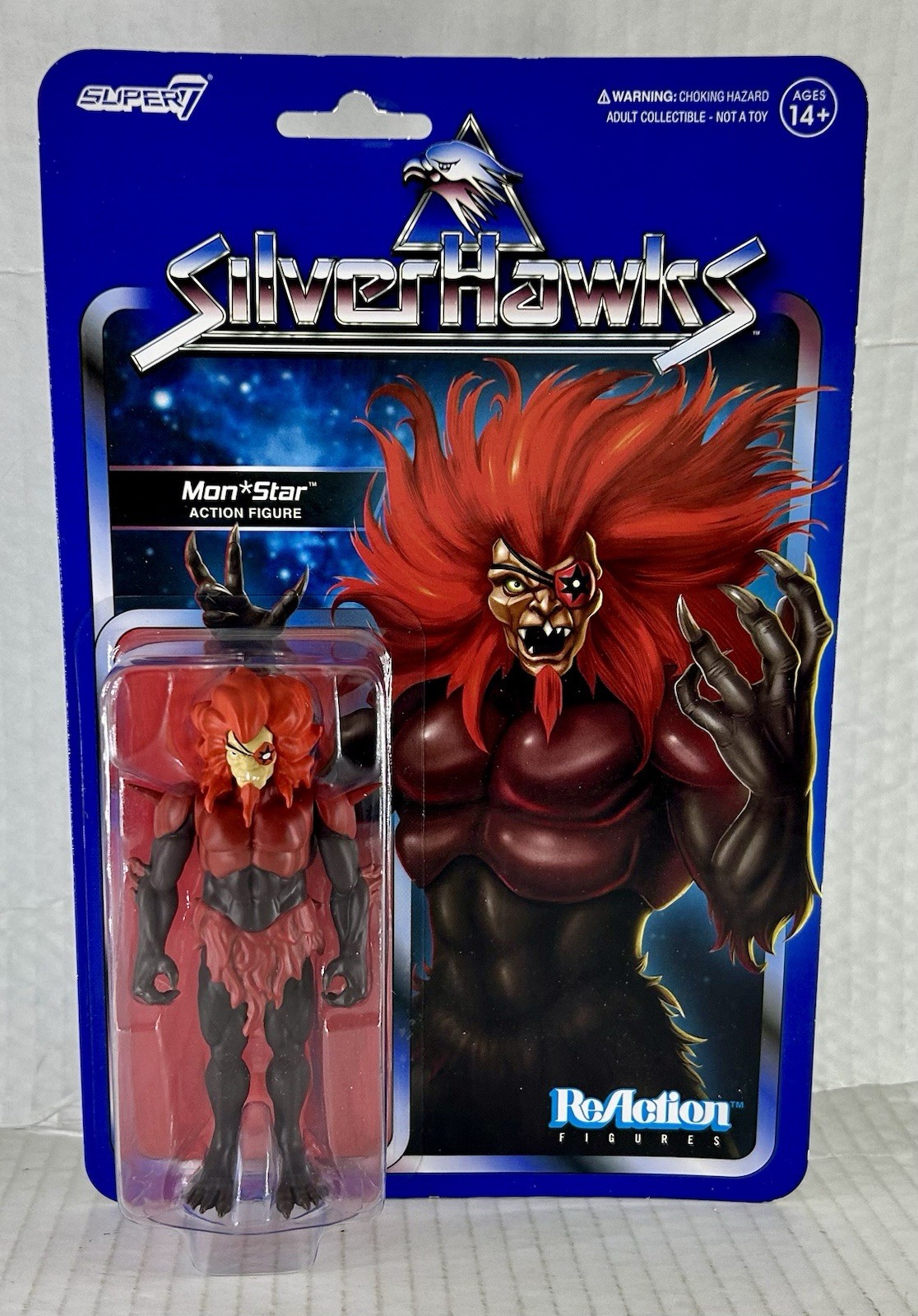 Silverhawks Modellino ReAction Mon*Star 3,75" Super7 Nuovo Sigillato