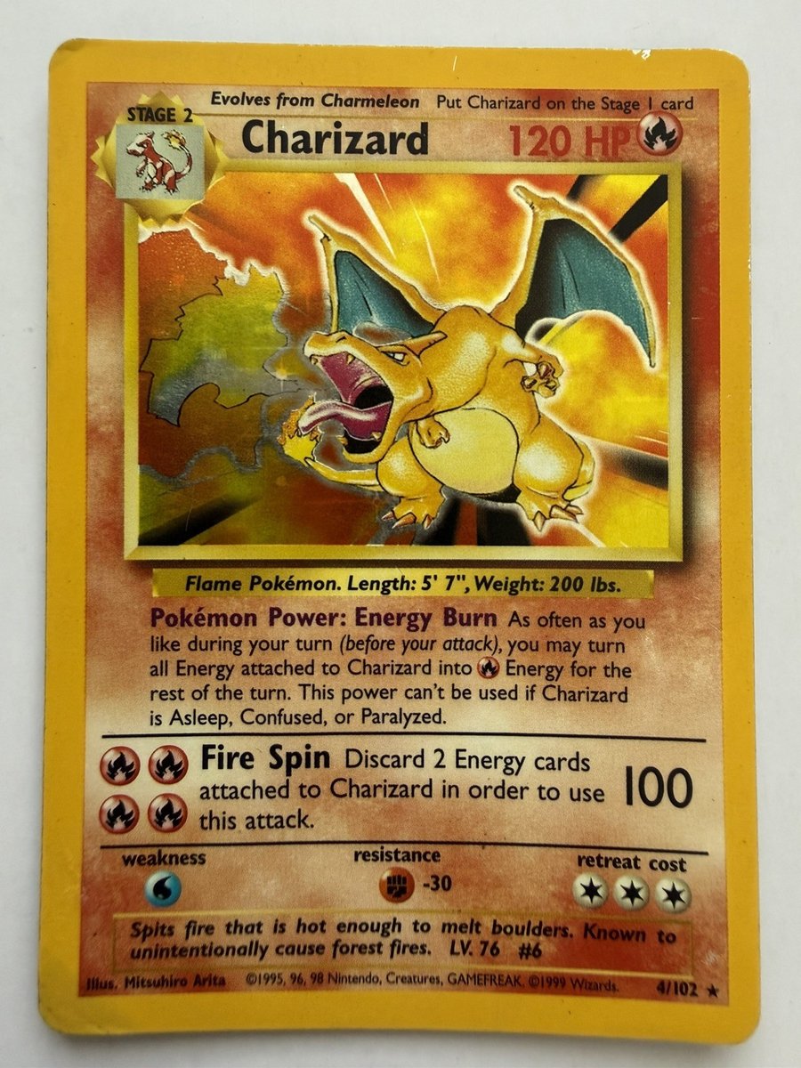 Pokemon Charizard 4/102 Base Set MP