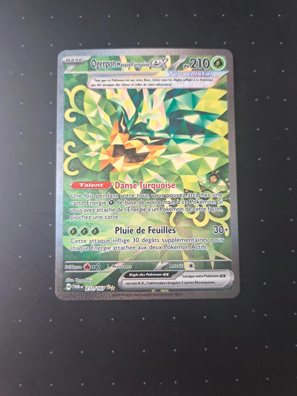 Ogerpon masque turquoise ex 211/167 - carte pokemon