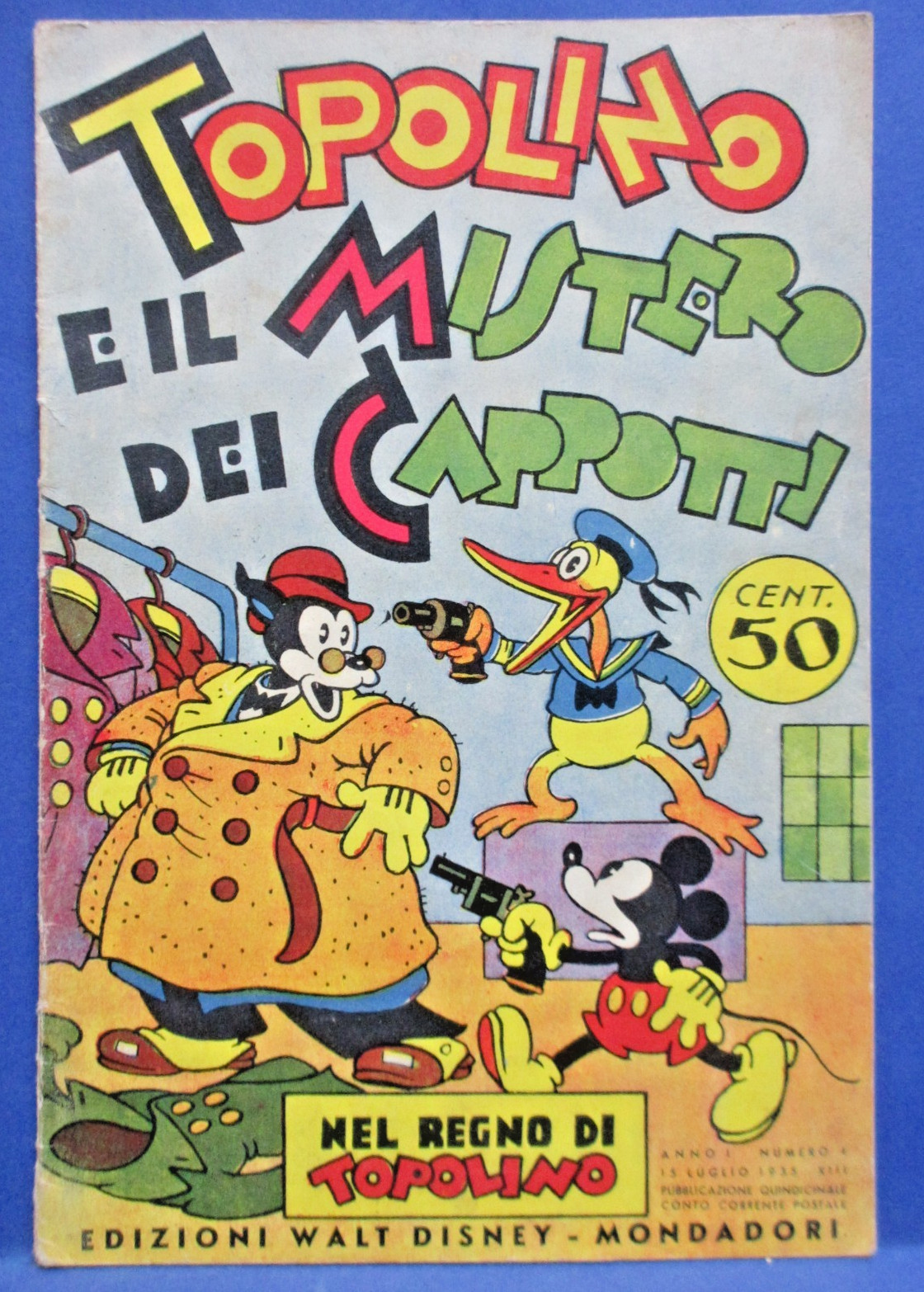 TOPOLINO MISTERO CAPPOTTI Nel Regno di Topolino 4 DISNEY MONDADORI 1935 ottimo !