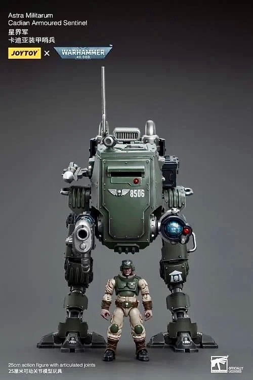 JoyToy Warhammer 40K Astra Militarum Cadian Modellino Sentinella Corazzata 1/18