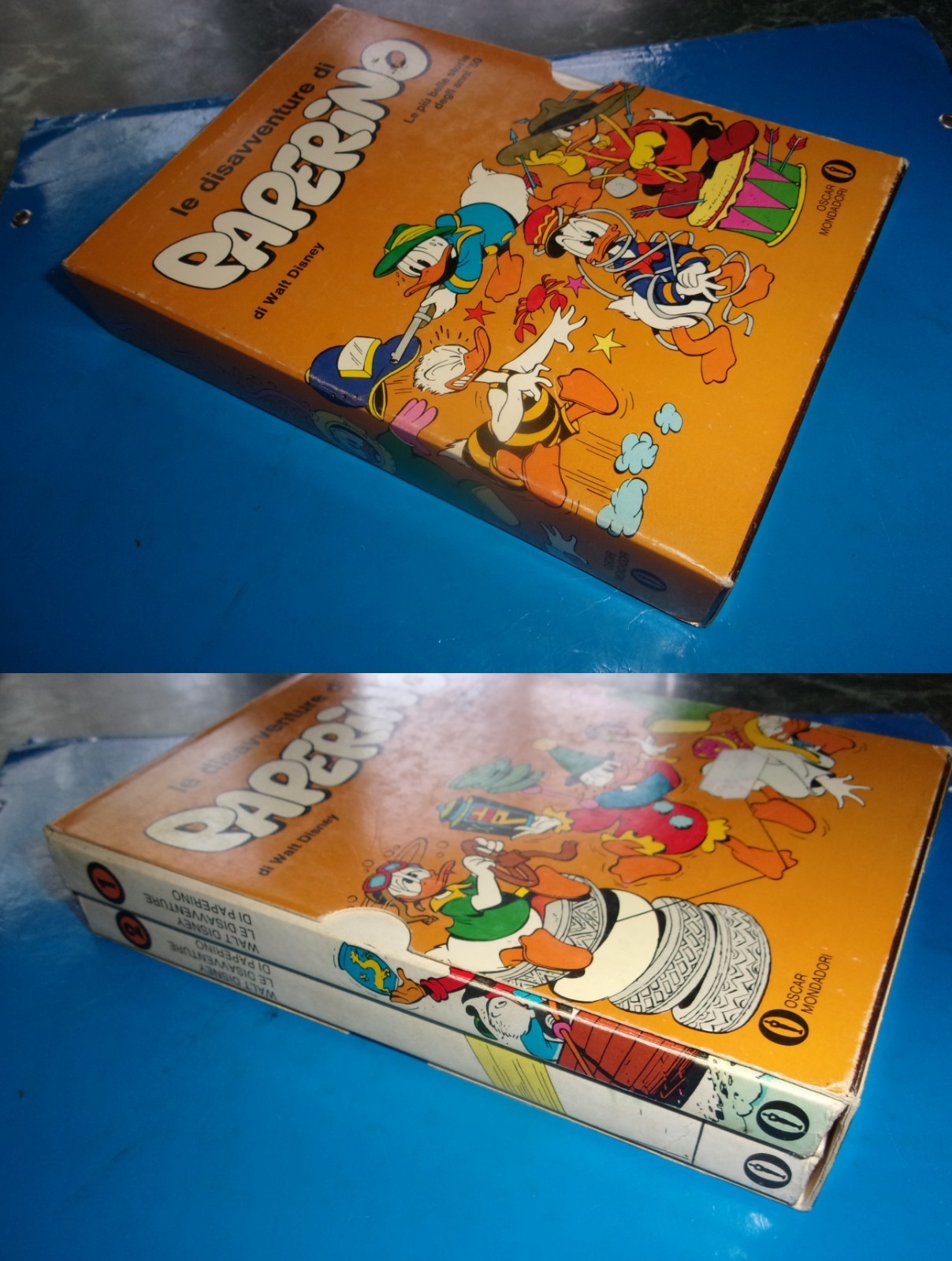 Walt Disney Cofanetto 2 volumi LE DISAVVENTURE DI PAPERINO 1^ riedizione 1977