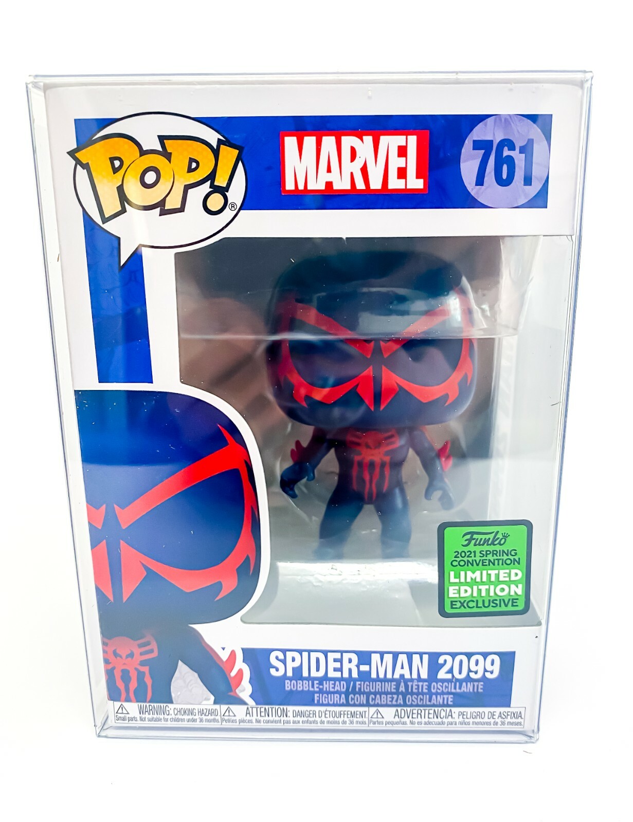 Marvel Spider-Man 2099 ECCC 2021 LE Funko Pop Bobble-Head 761 with Protector 