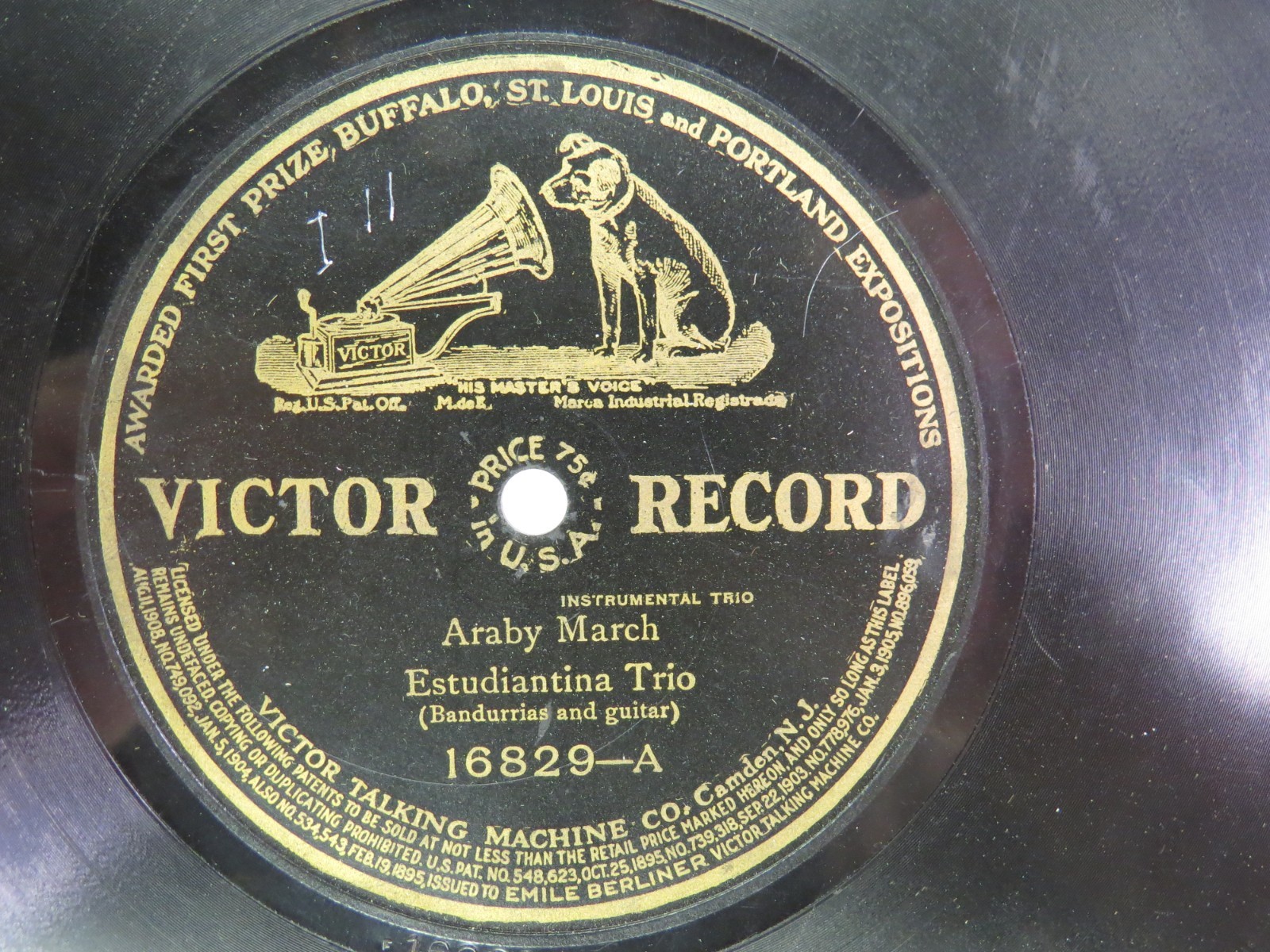 Estudiantina Trio - VICTOR 16829 - Araby March - Bandurrias & Guitar  -  78 RPM