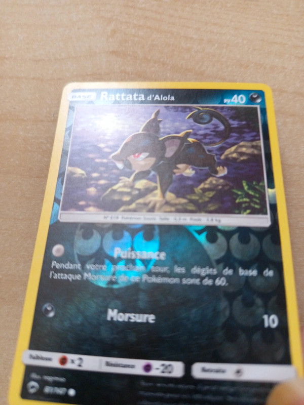 Carte Pokémon Rattata d'Alola