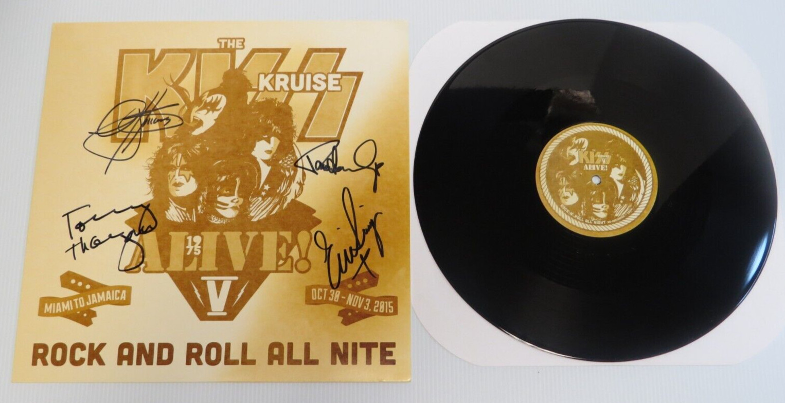 KISS KRUISE V AUTOGRAPH VINYL RECORD 2015 - OFFICIAL