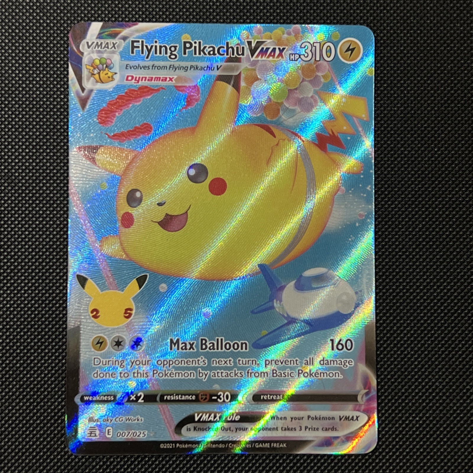 Flying Pikachu VMAX 007/025 Celebrazioni quasi nuovo