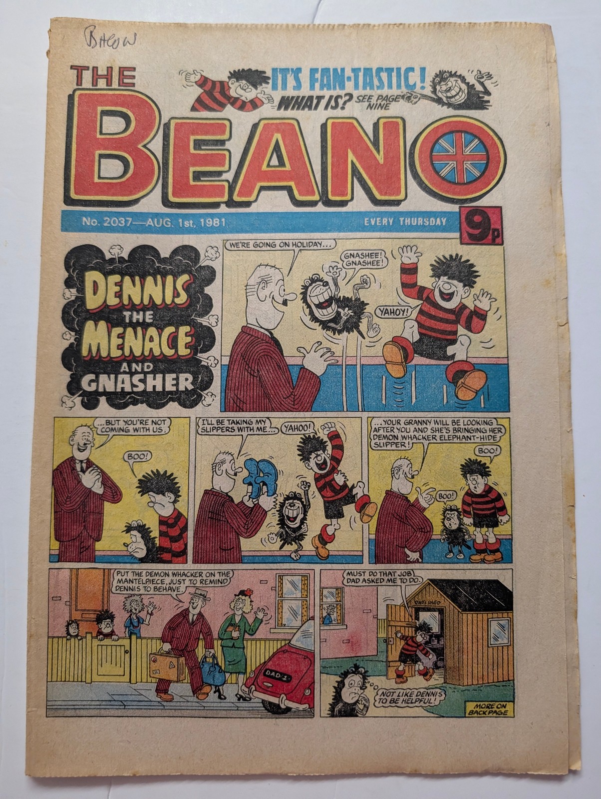 Beano Comic No 2037, August 1st 1981.