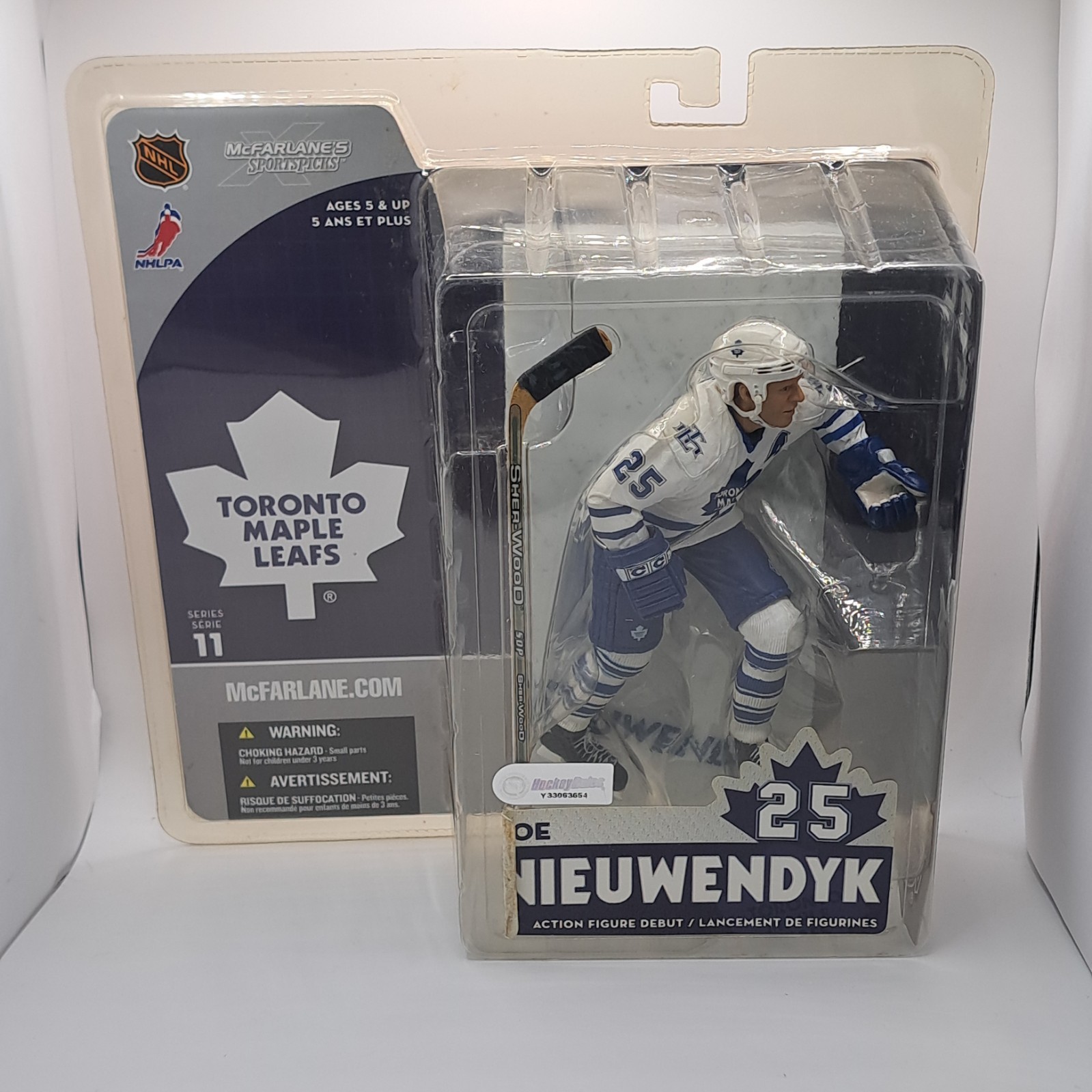Mcfarlane NHL series 11 Joe Nieuwendyk Toronto Maple Leafs home white jersey #25