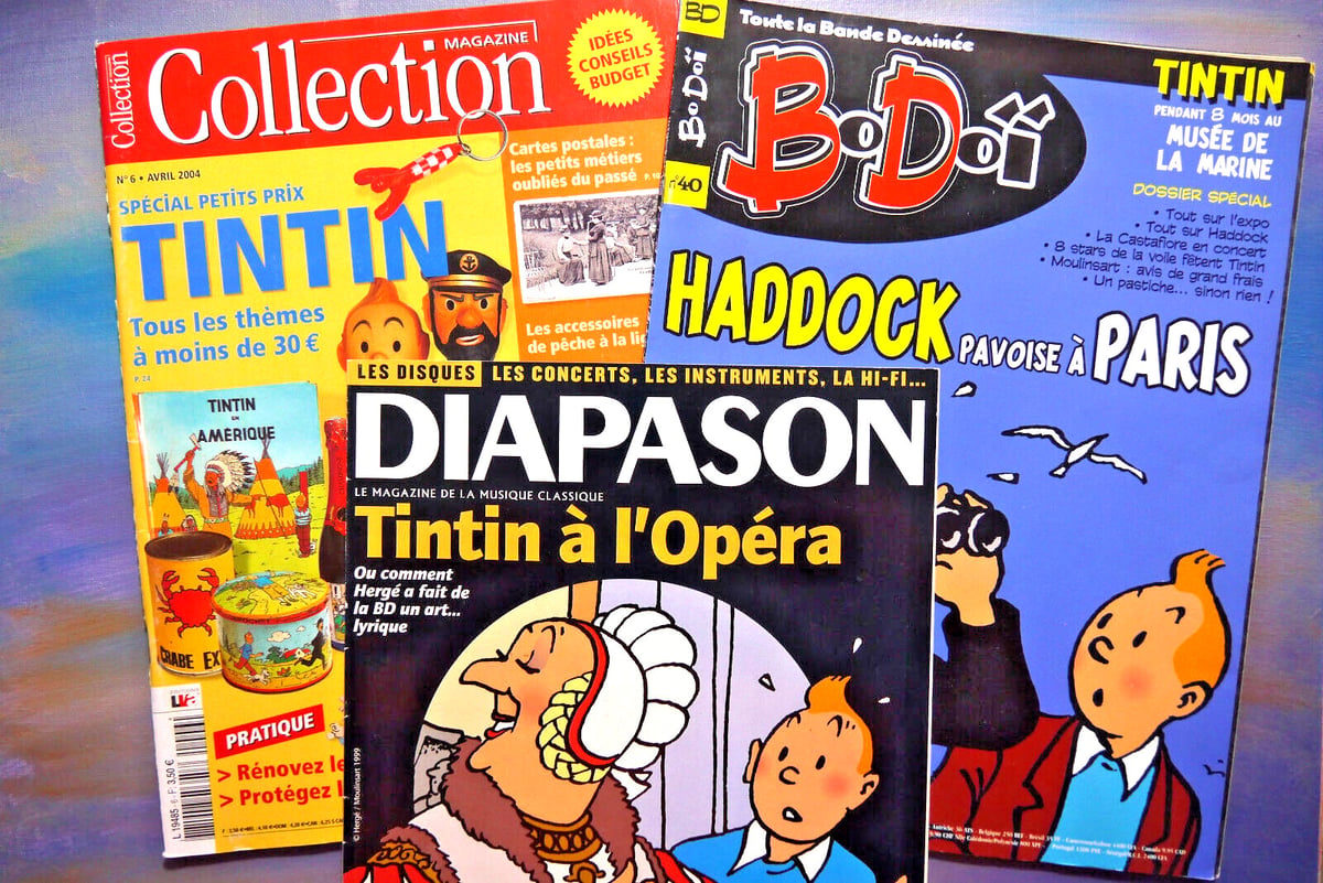 Tintin Lot 3 revues , bodoi , diapason , collection Tintin