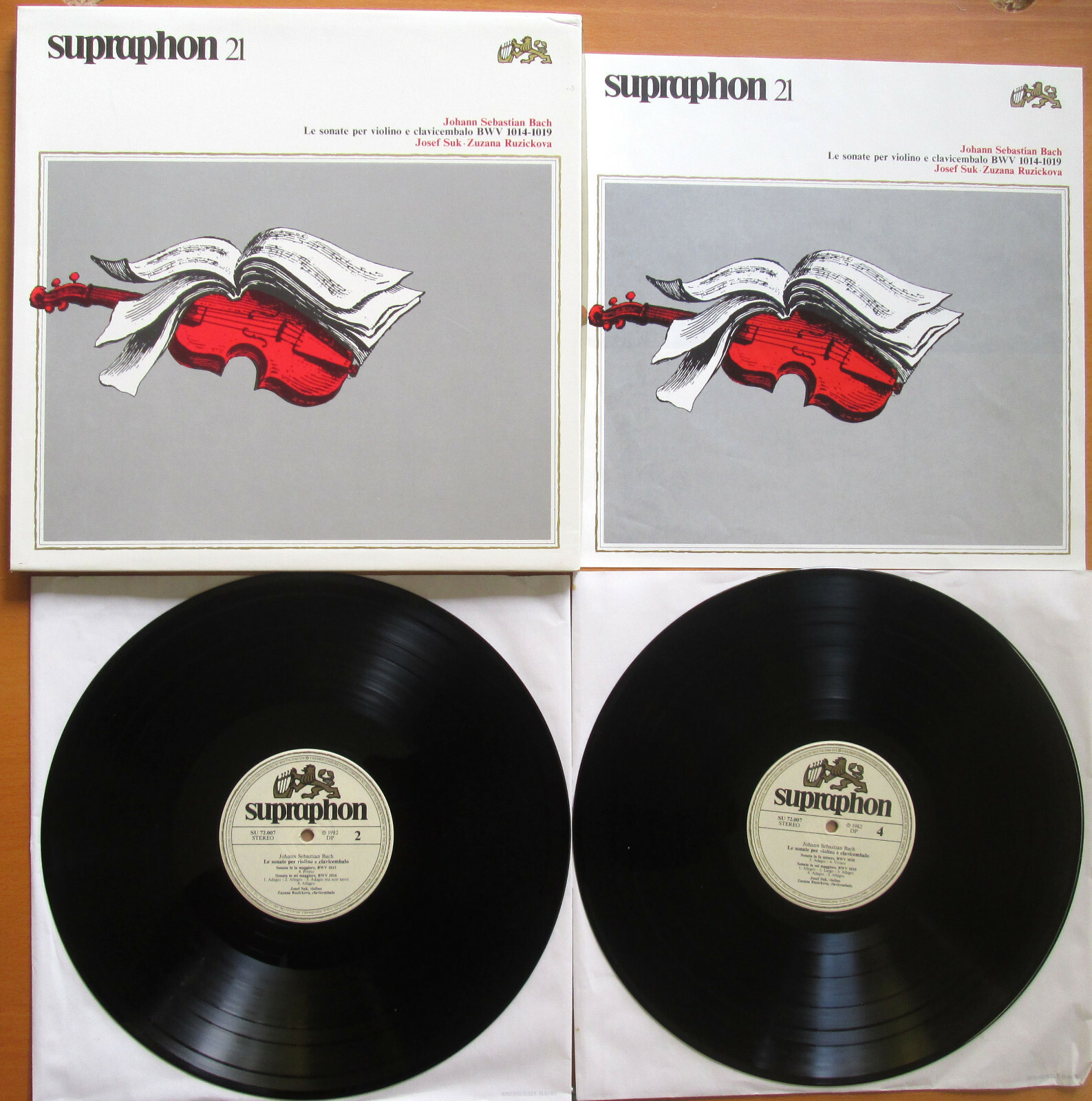 SU 72.007 Bach Violin & Harpsichord Sonata Josef Suk Ruzickova 2xLP Supraphon NM