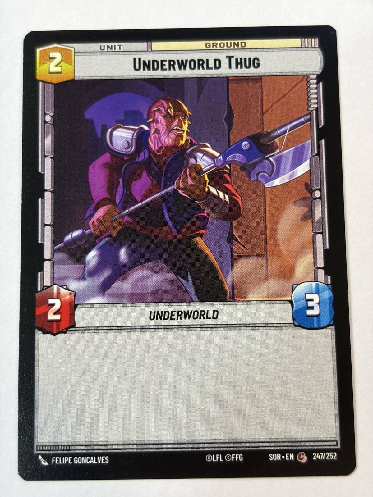 Star Wars Fantasy Flight Games Underworld Thug Star Wars Unlimited 247/252 quasi nuovo