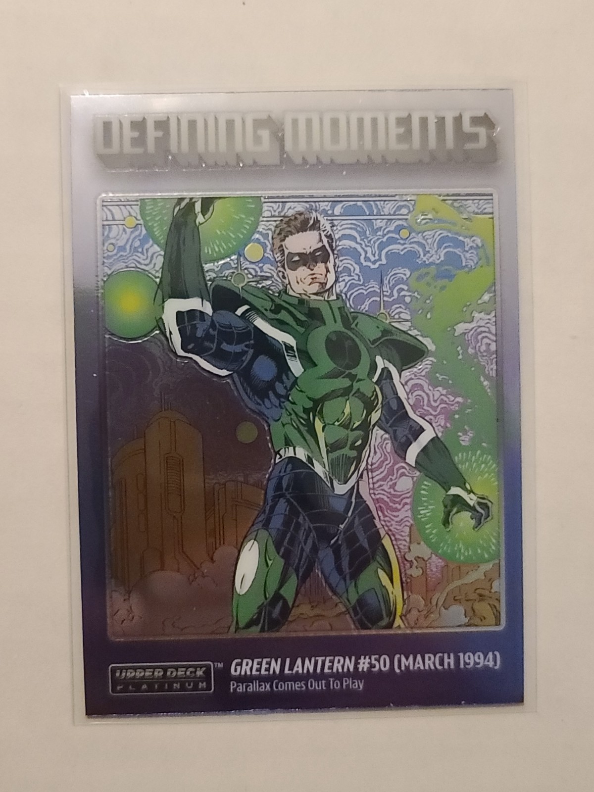 2026 Upper Deck Platino DC Definizione Momenti Inserto Lanterna Verde #DM-10