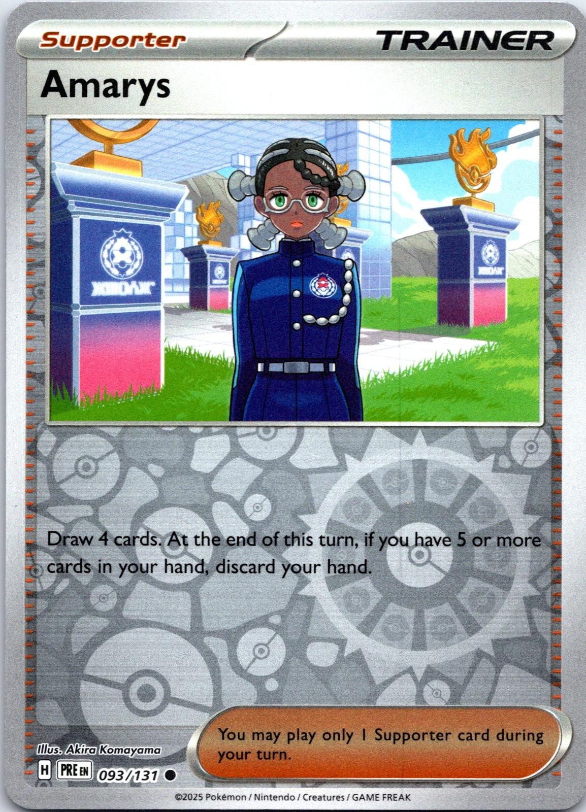Amarys 093/131 Common Prismatic Evolutions Pokemon Reverse Holo NM