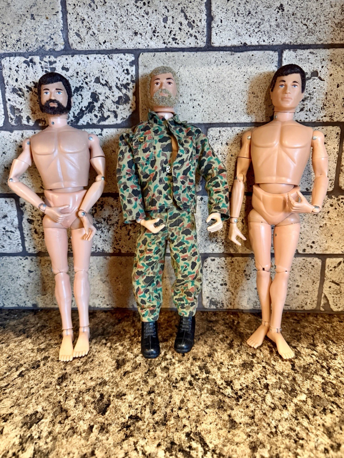 3 ACTION FIGURE vintage anni 70 Hasbro GI JOE posabili 12 pollici
