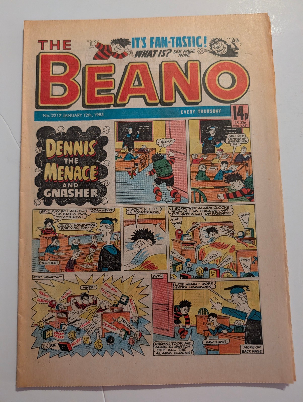 Beano Comic No 2217, January 12th 1985 - with Pink flyer for Pepper Street.