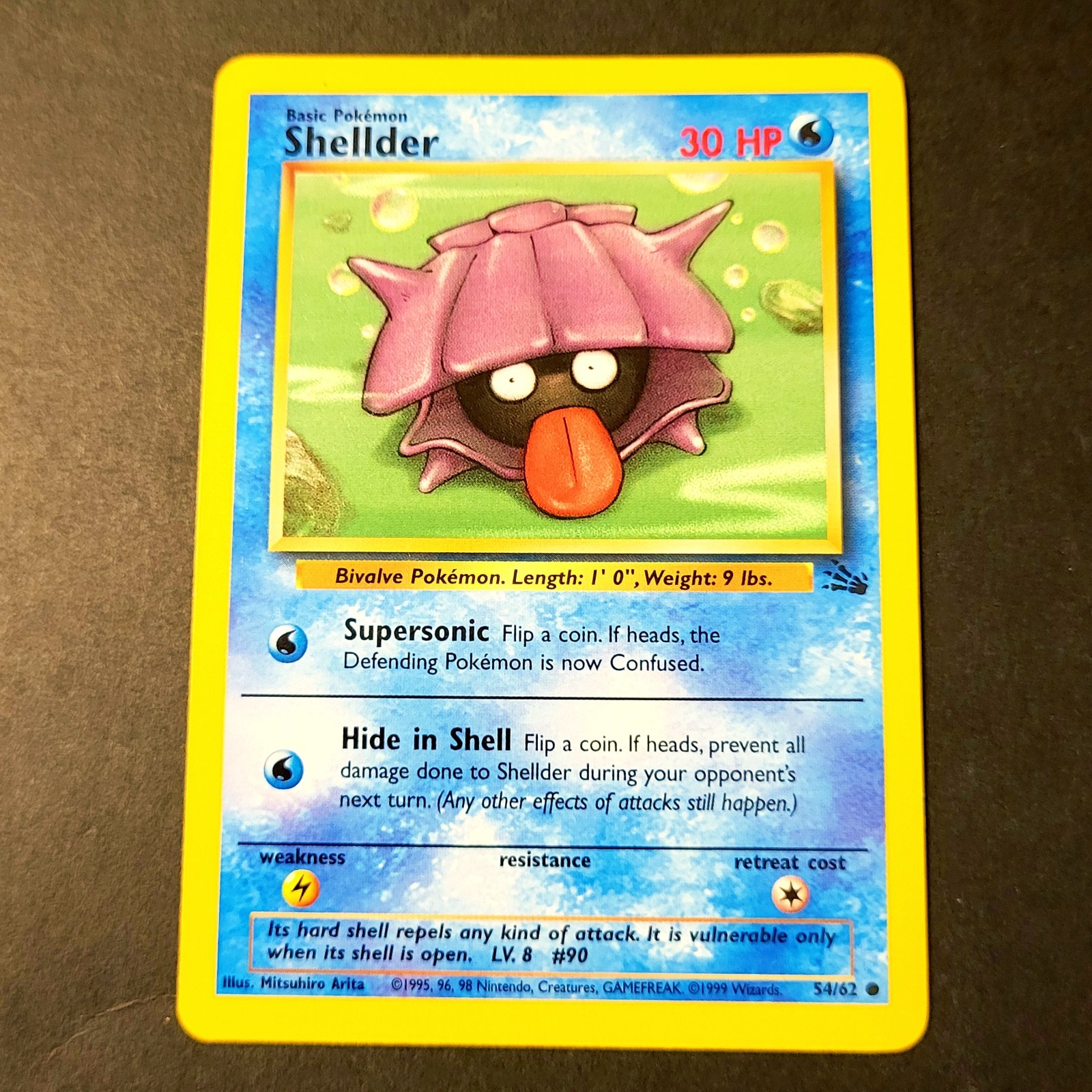 Shellder 54/62 Fossil Set Pokemon Card WOTC 1999 Vintage