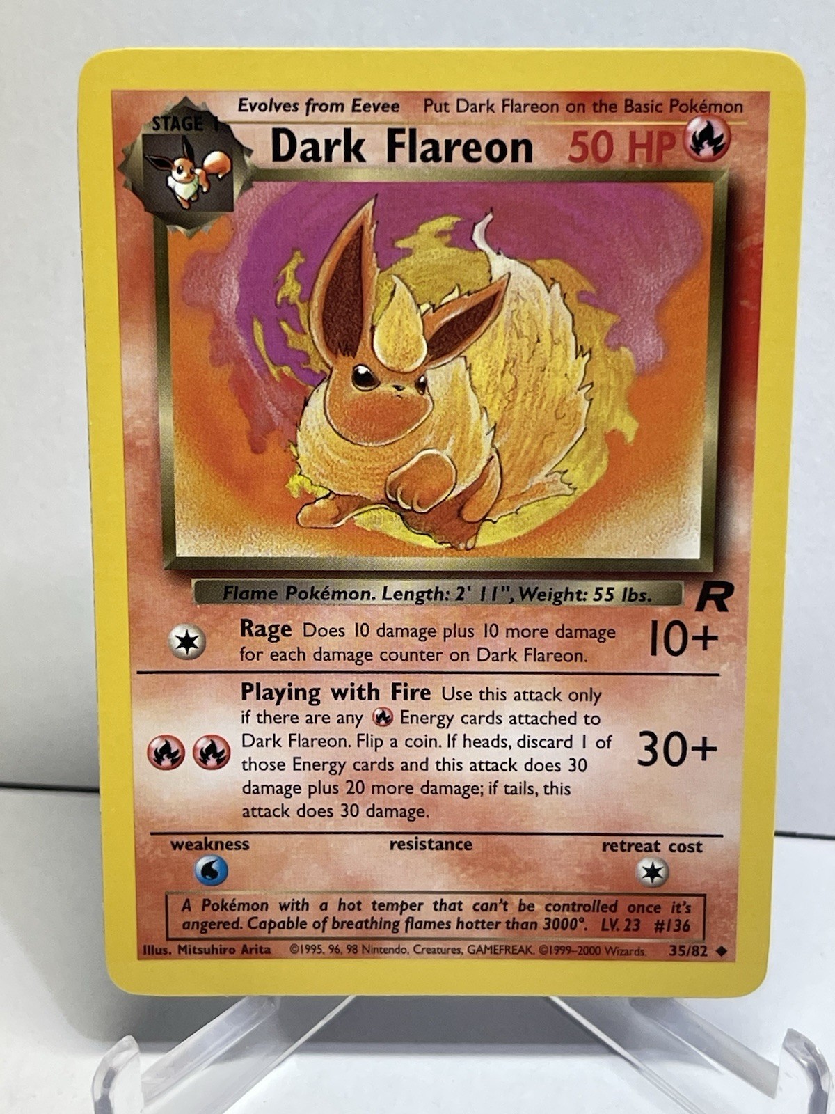 Dark Flareon 35/82 Team Rocket Non Holo-Unlimited ⭐️NM😱🔥