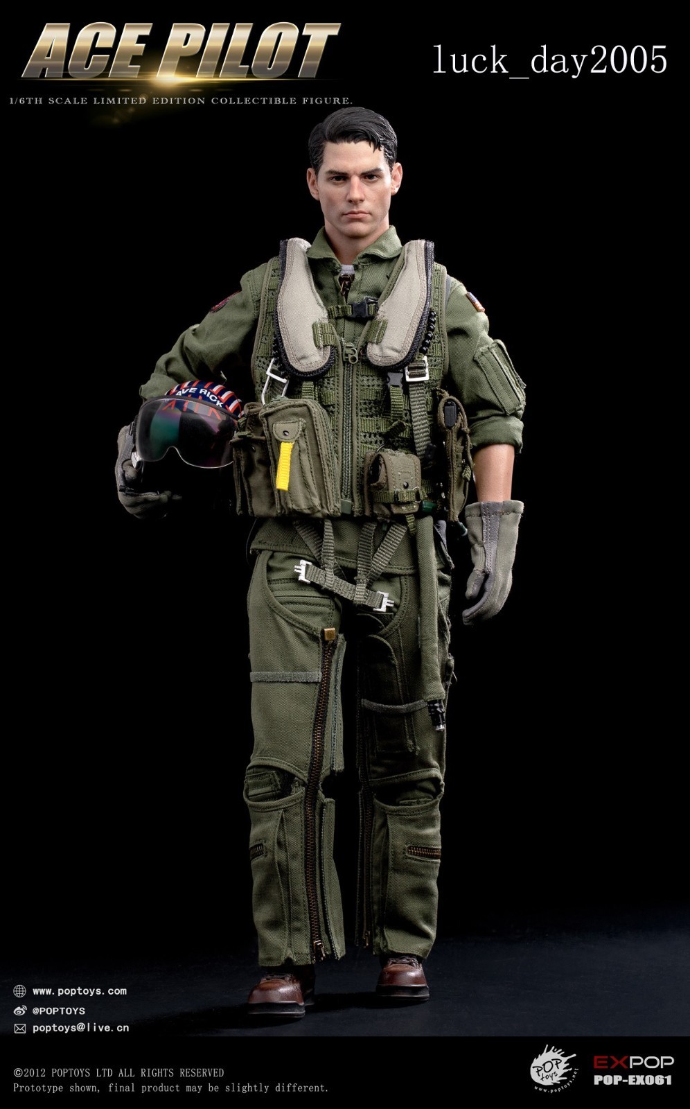 POPTOYS EX061 US Navy F-14 Tomcat ACE Pilot Mitchell tuta da volo Ver. FIGURINA 1/6