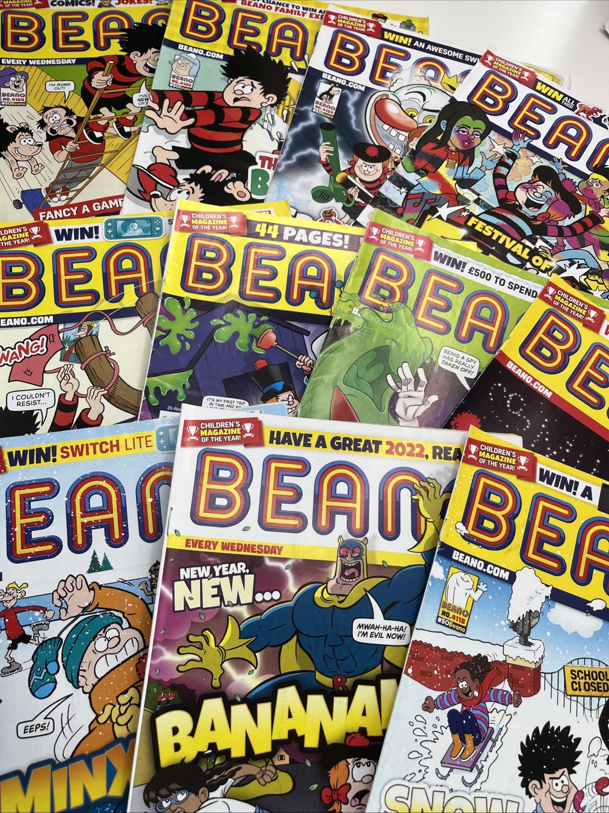 11 x BEANO COMICS  2021 - 2022 Bundle / Job Lot - Dennis the Menace / Bananaman