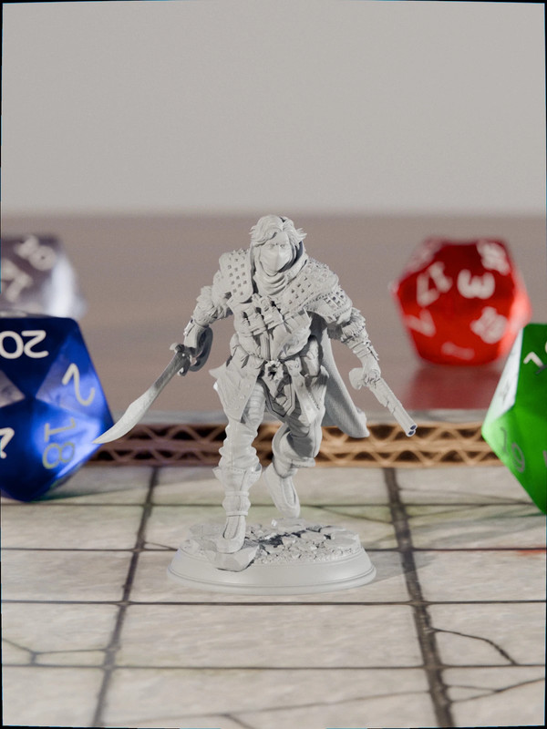 Miniatura 32mm in resina per D&D / GdR – 048 - Umano Guerriero – Stampata in 3D