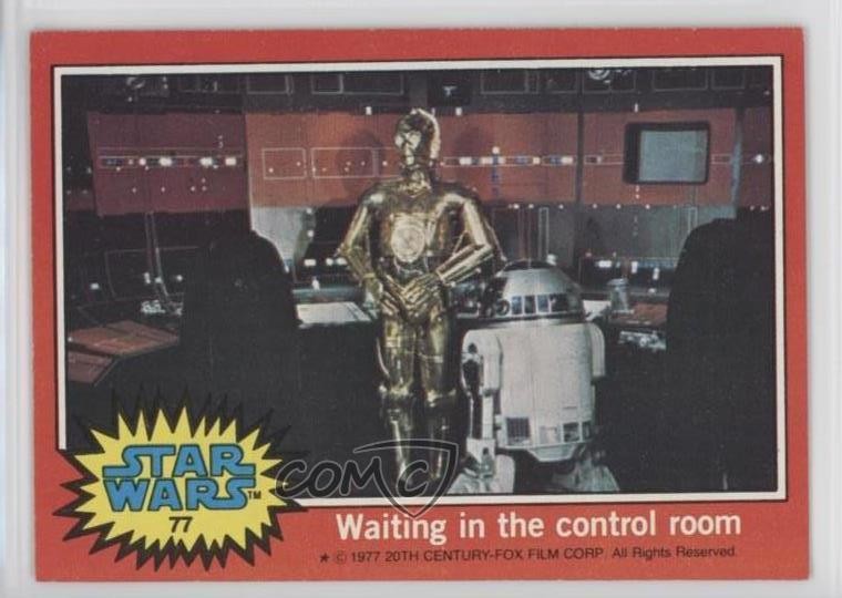 1977 Topps Star Wars Aspettando nella sala di controllo #77 0s4