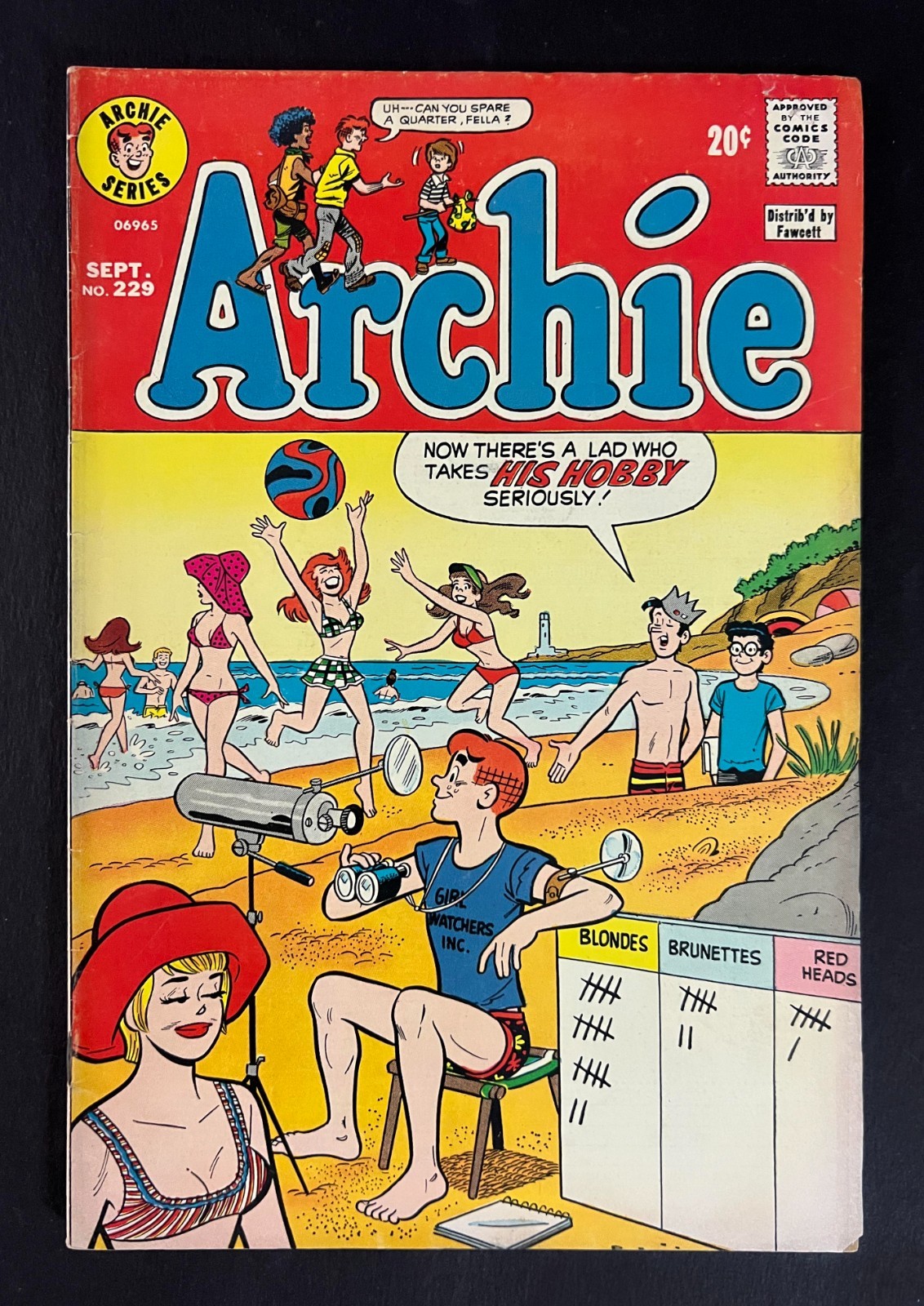 ARCHIE #229 BETTY & VERONICA Dan DeCarlo copertina art 1973