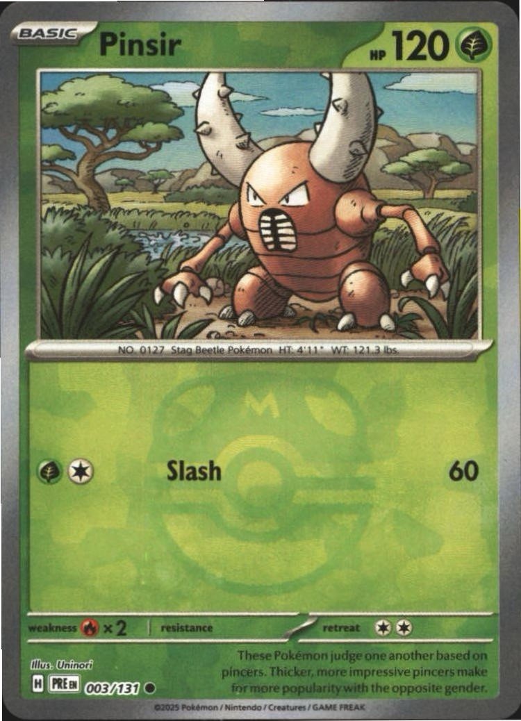 Pinsir Master Ball Pattern 003/131 Prismatic Evolutions Holo Rare Pokemon Card