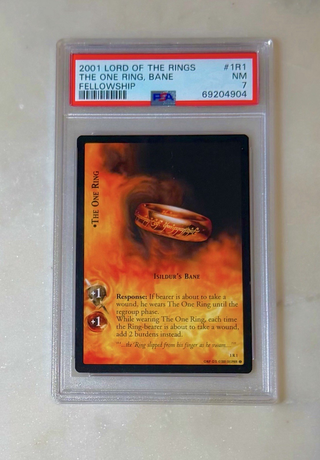 2001 Il Signore degli Anelli L'UNICO ANELLO PSA 7