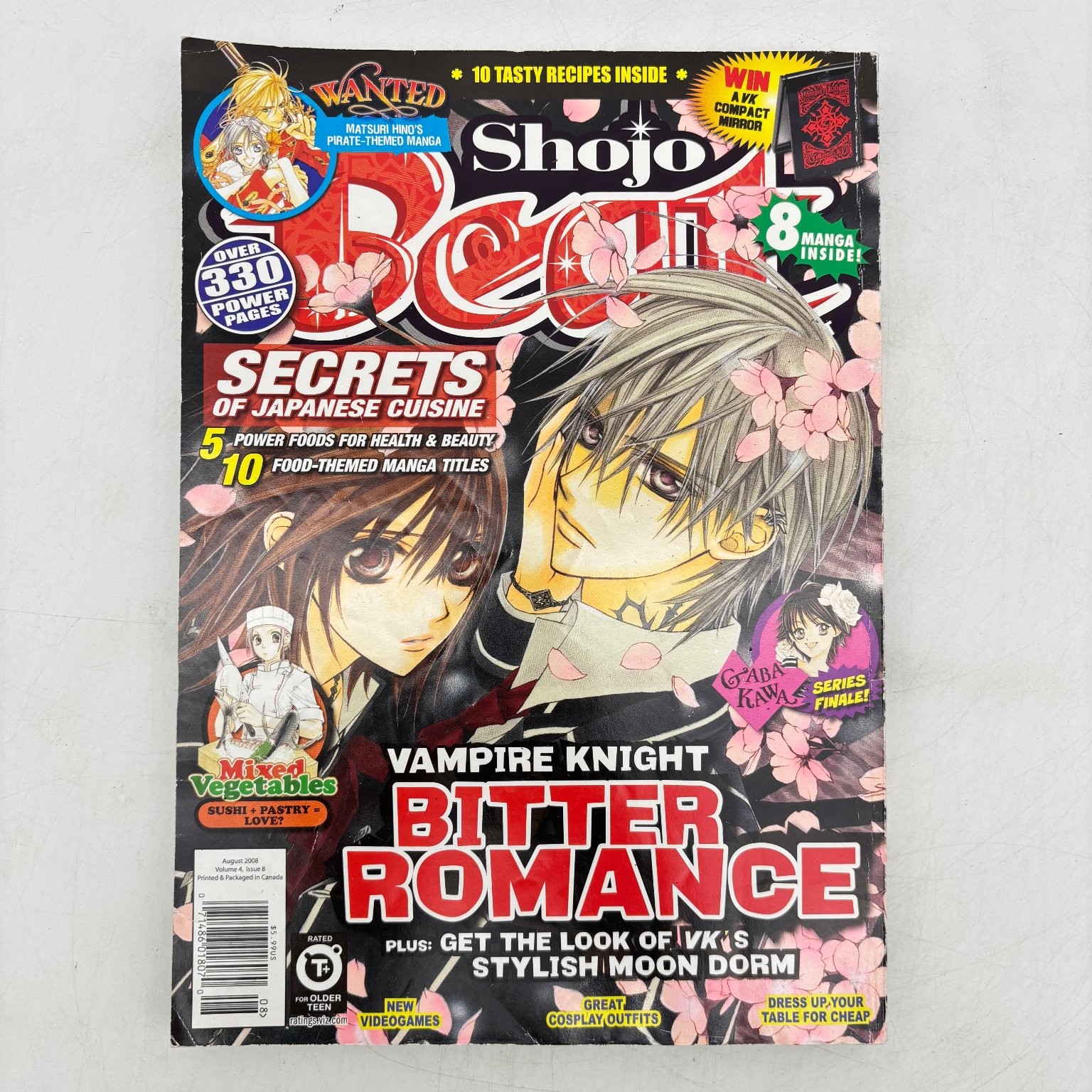 Shojo Beat Manga Magazine Agosto 2008 Vol 4 Numero 8 Copertina Cavaliere Vampiro Viz