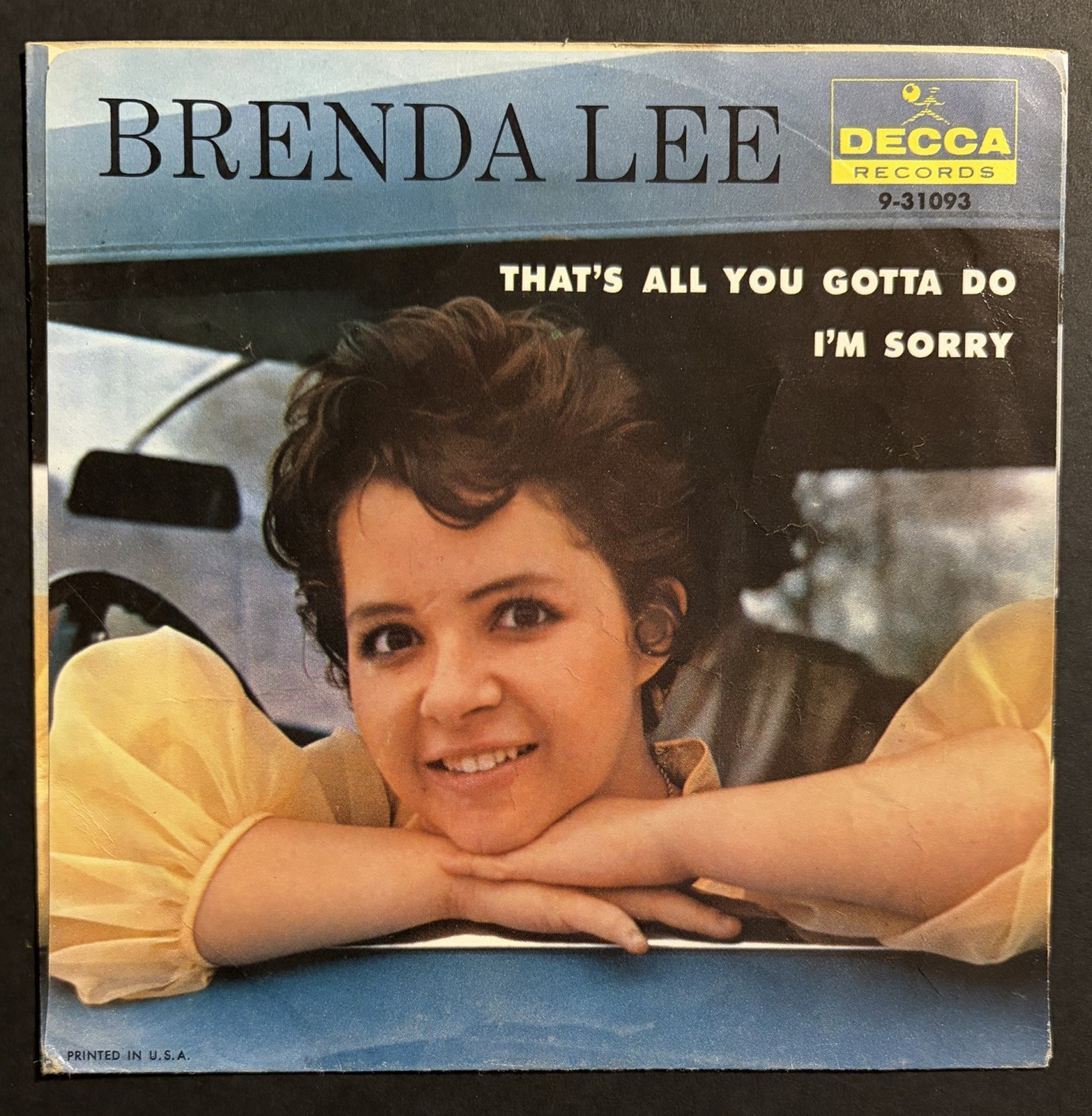 Brenda Lee - That's All You Gotta Do / I'm Sorry 45rpm Picture Sleeve Only! PS