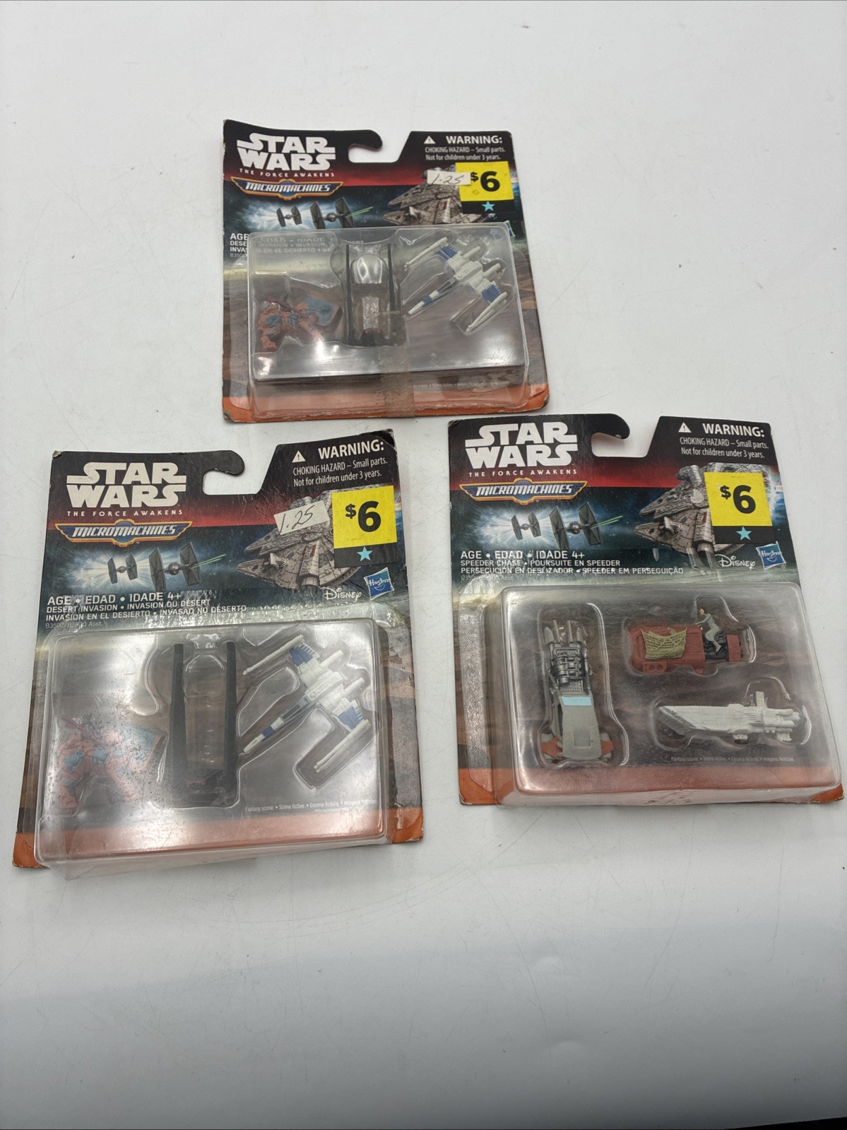 2015 Star Wars The Force Awakens Micro Machines Three Pack Bundle X Wing ETC