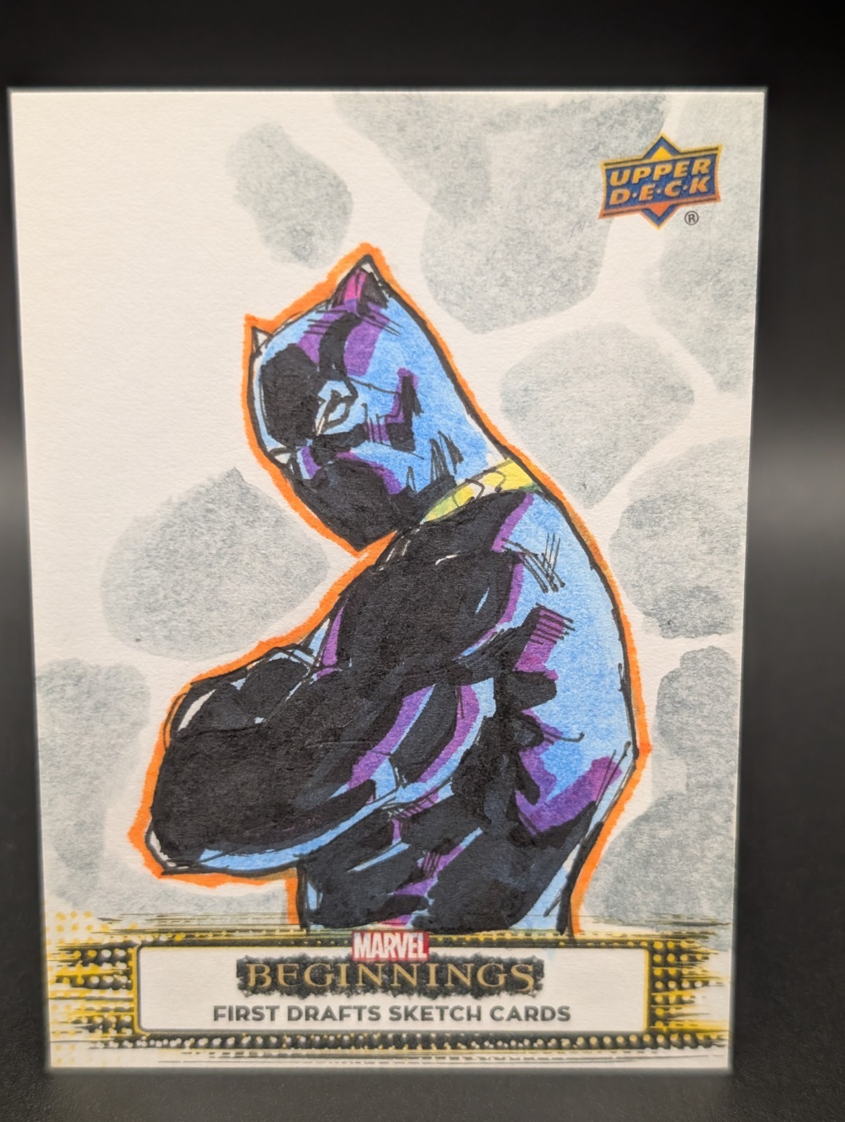 2021 Marvel Beginnings BLACK PANTHER Sketch by BNFER 1/1