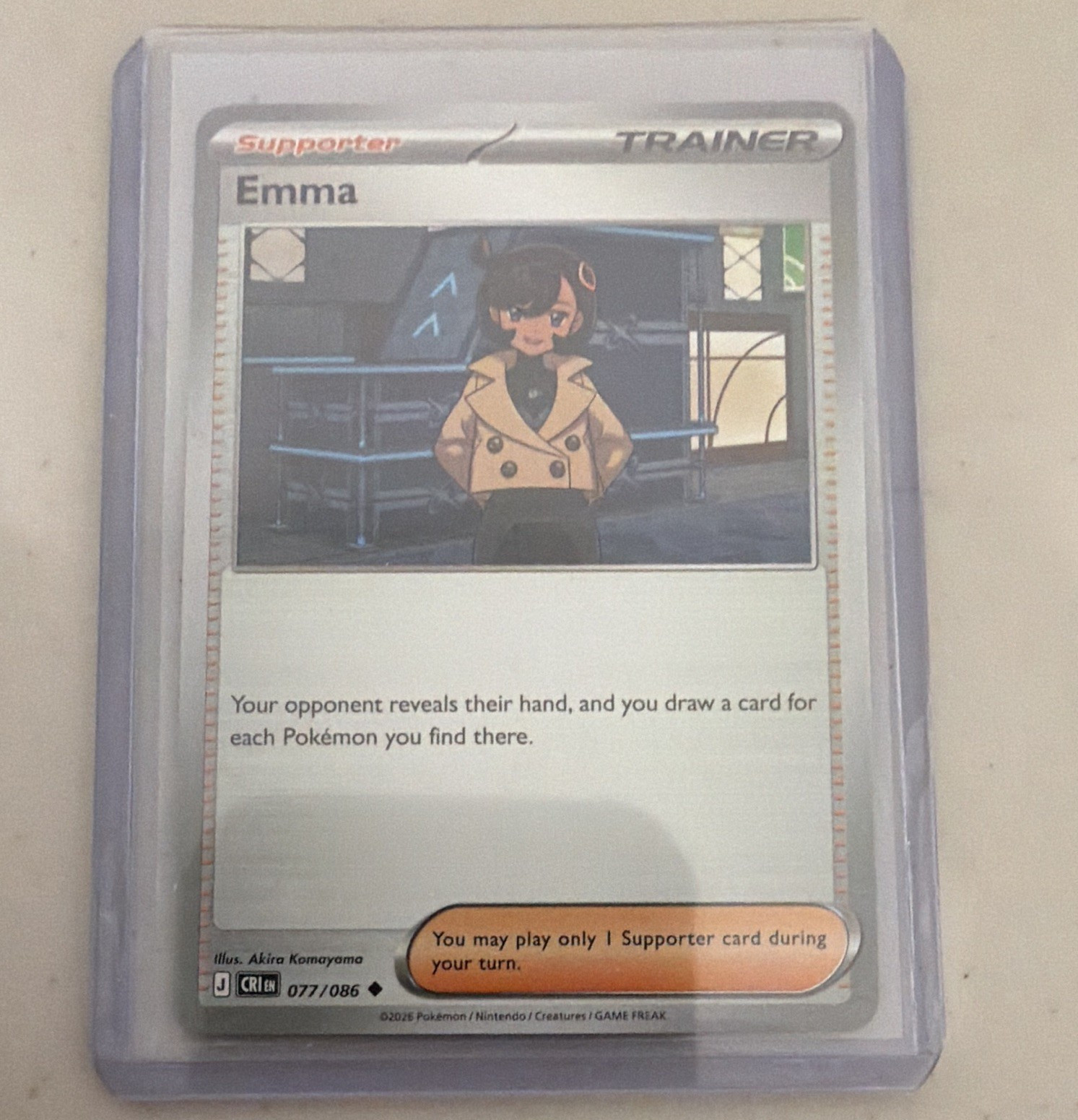 Nintendo Emma 077/086 CRIM Trainer Supporter non comune regolare EN 2025