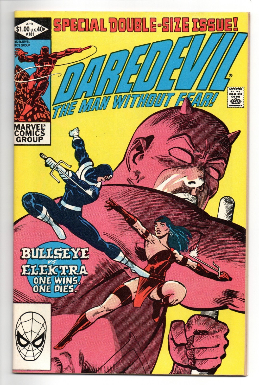DAREDEVIL 181 NM MARVEL Morte di Elektr ELEKTRA BULLSEYE (1982)