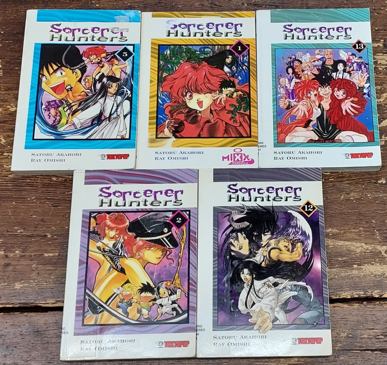 Lotto 5 Cacciatori di Stregoni Vol. 1, 2, 5, 12, 13 Akahori Omishi manga inglese 