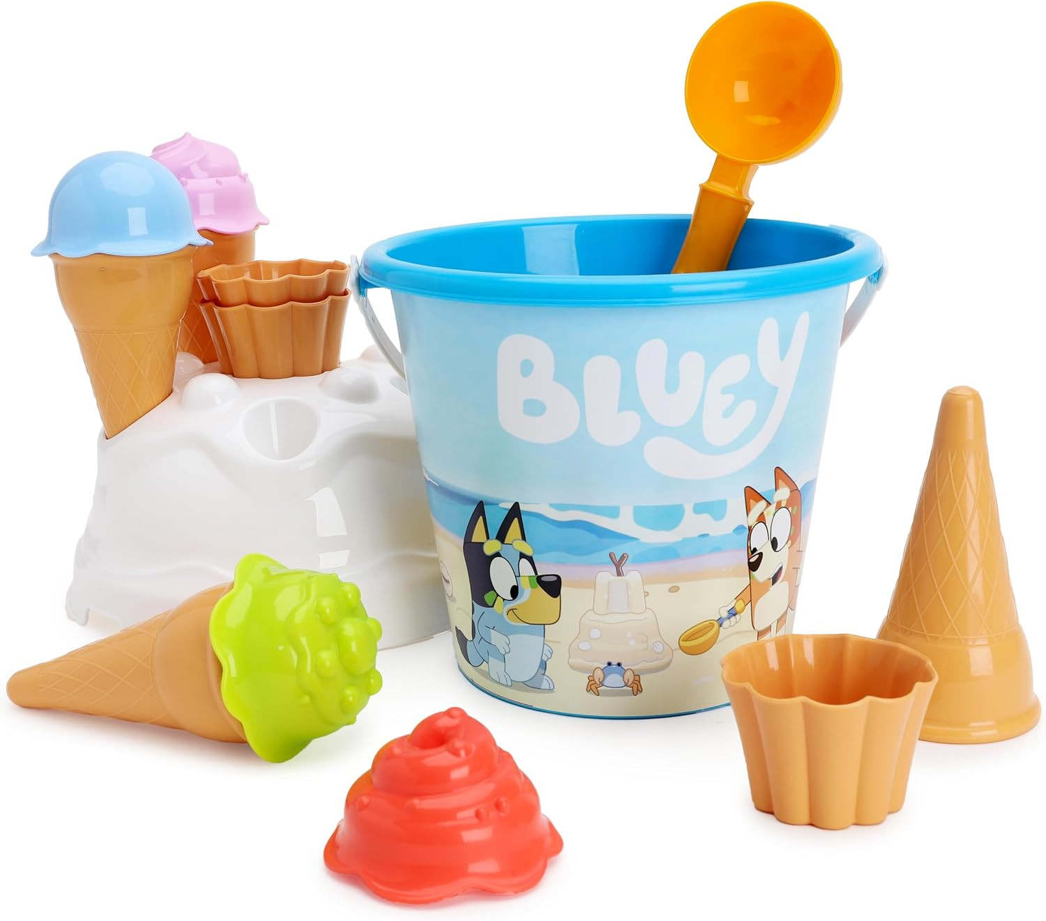 ® Bluey & Bingo Set Secchiello E Paletta Da 14 Pezzi Con Coni Gelato - Gioco Con