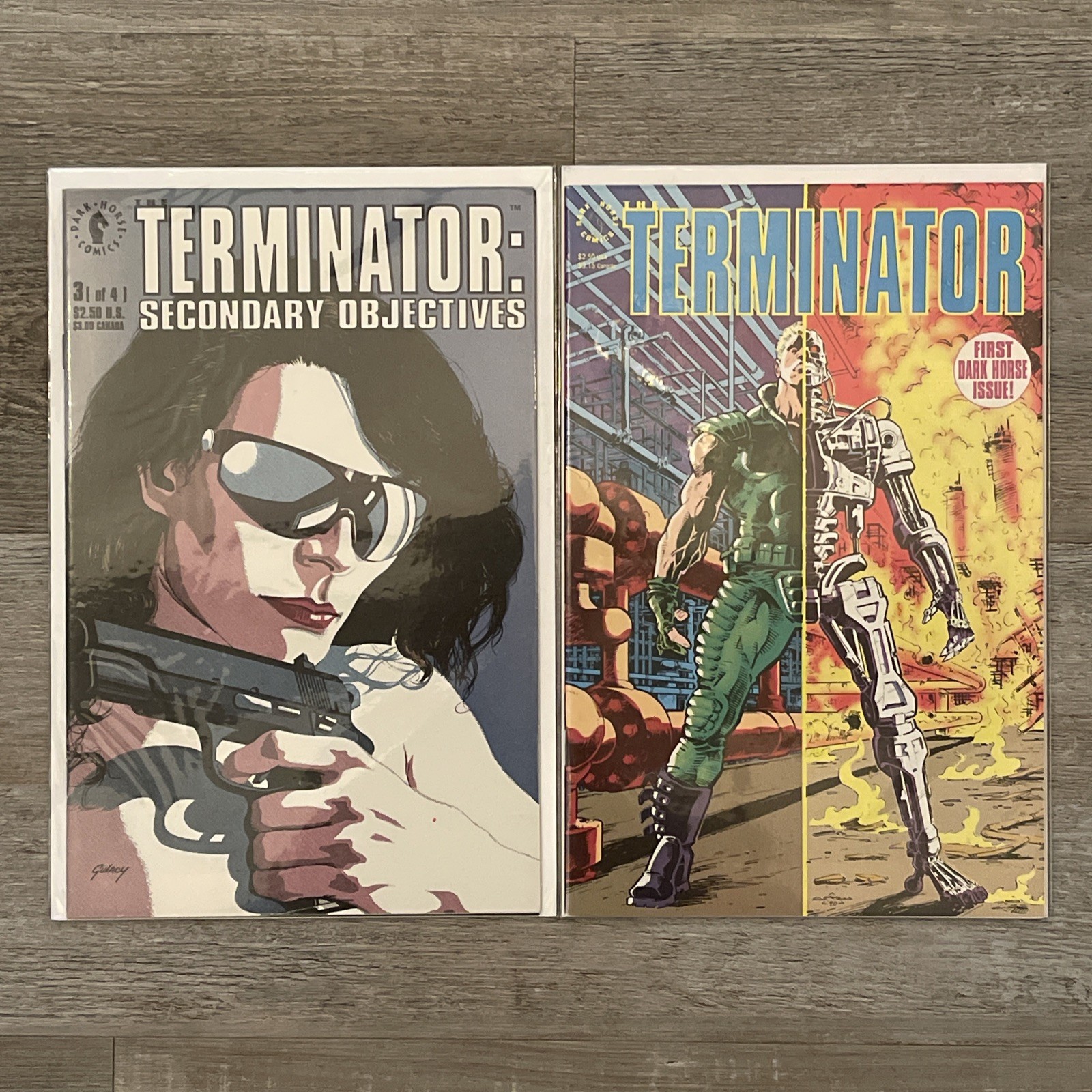 The Terminator Comic Lot(2x) First Dark Horse Issue #1 & Secondary Objectives #3