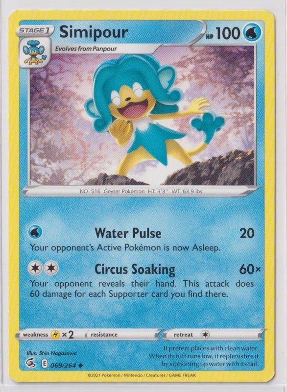 Pokemon SWSH - Fusion Strike  069/264 Simipour