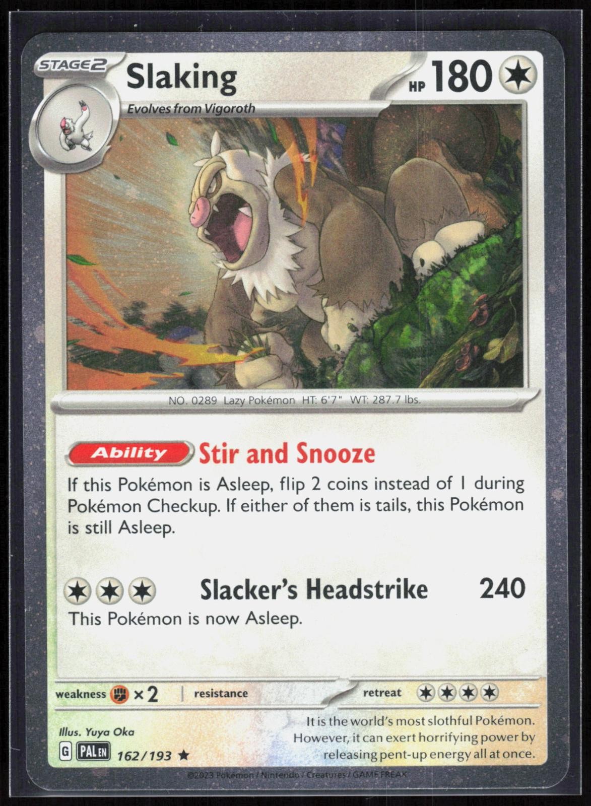 Slaking (Cosmos Holo) 162/193 Paldea Evolved - Pokemon quasi nuovo/m