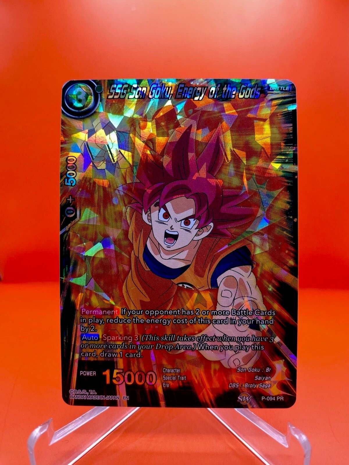 SSG Son Goku Energy of the Gods P-094 PR Foil Dragon Ball Super CCG Anime Card