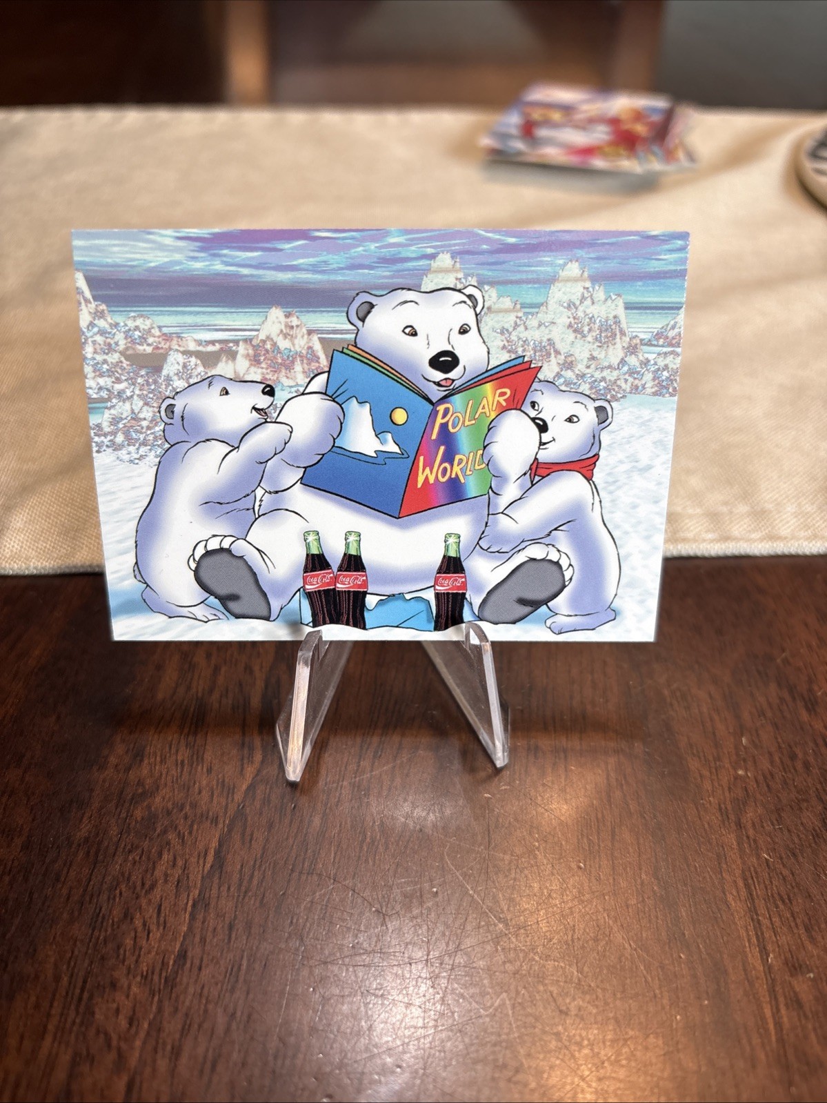 1996 Coca-Cola Polar Bears Trading Card #3 South Pole Vacation