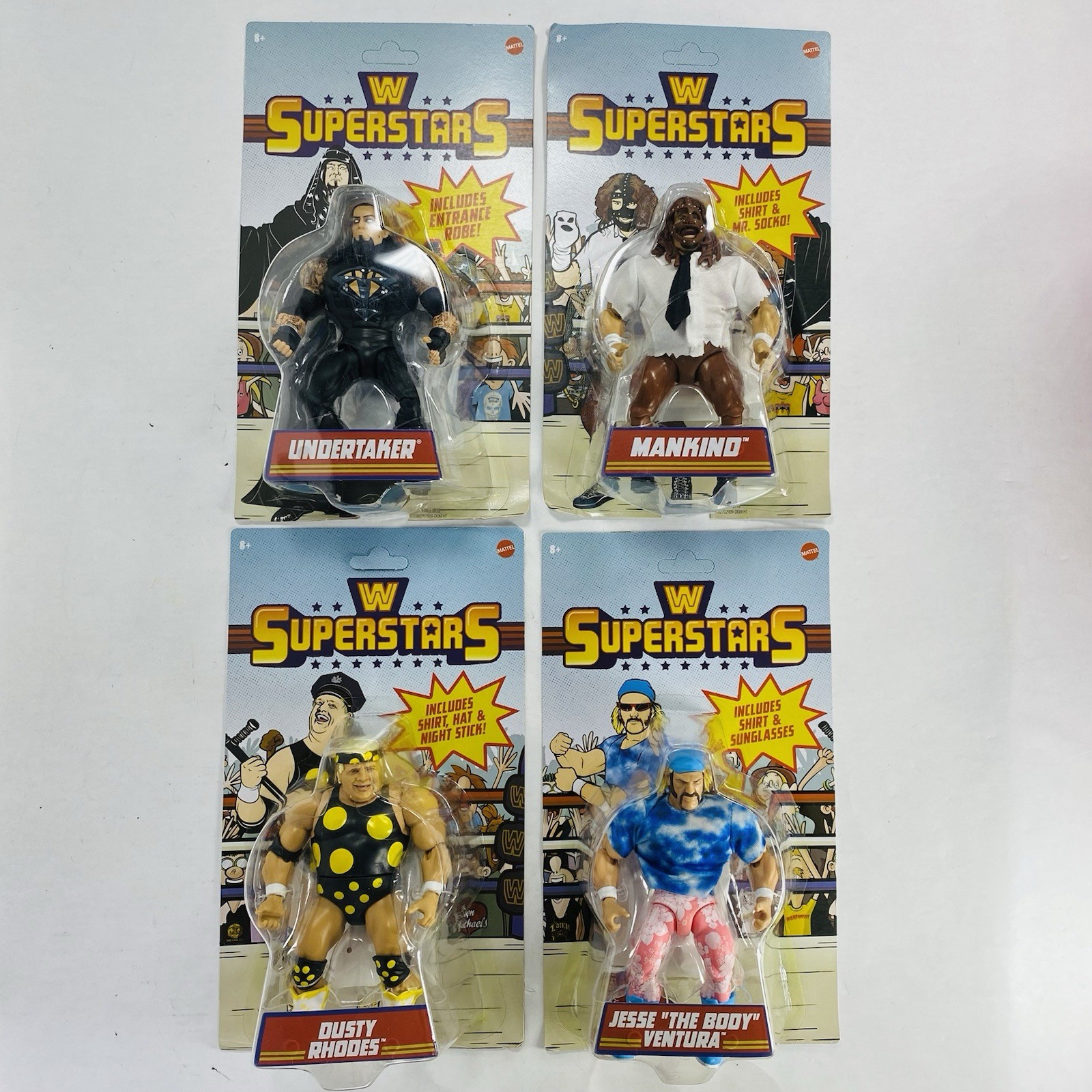 WWE Superstars Series 18 set completo Undertaker Mankind Ventura Rhodes