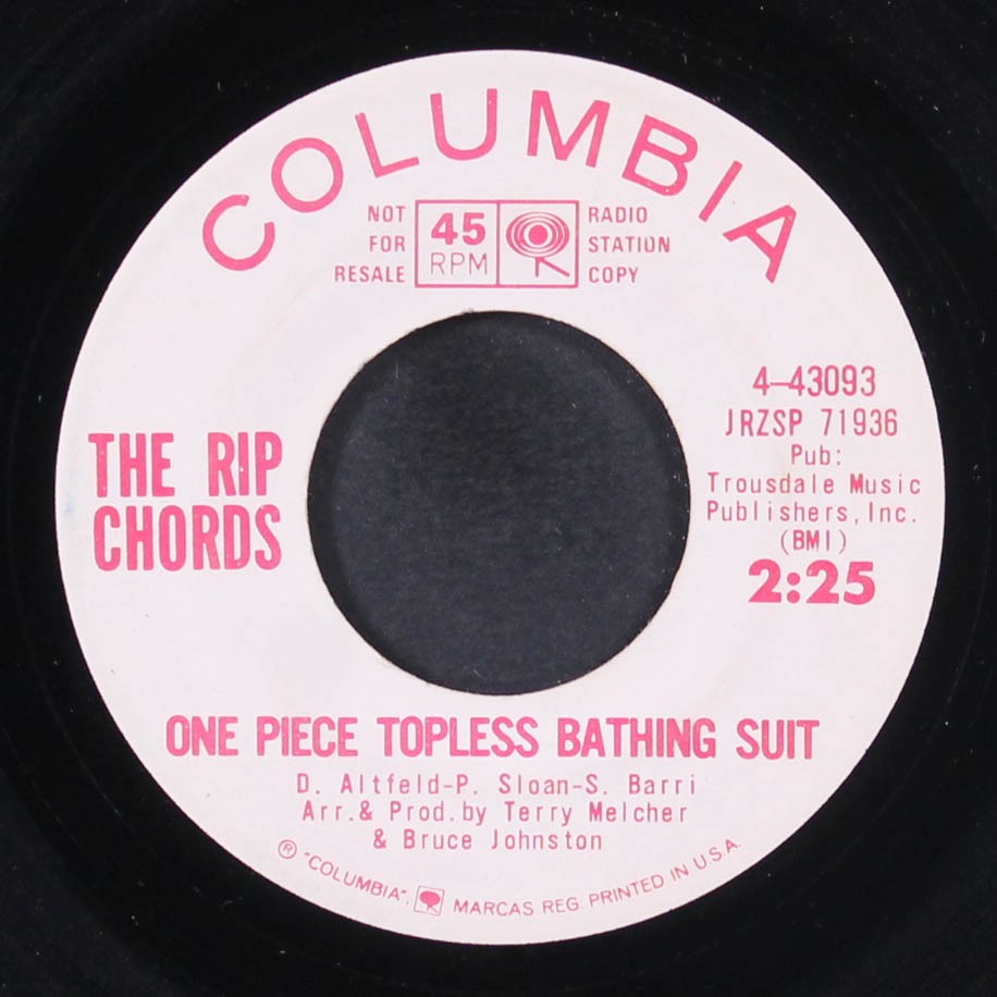 RIP CHORDS: one piece topless bathing suit / wah-wahini COLUMBIA 7" Single