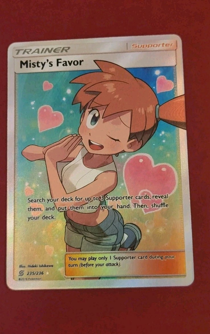 Misty's Favor (Full Art) 235/236 Sm-Unified Minds Holo come nuovo! Possibilmente 10 gradi!