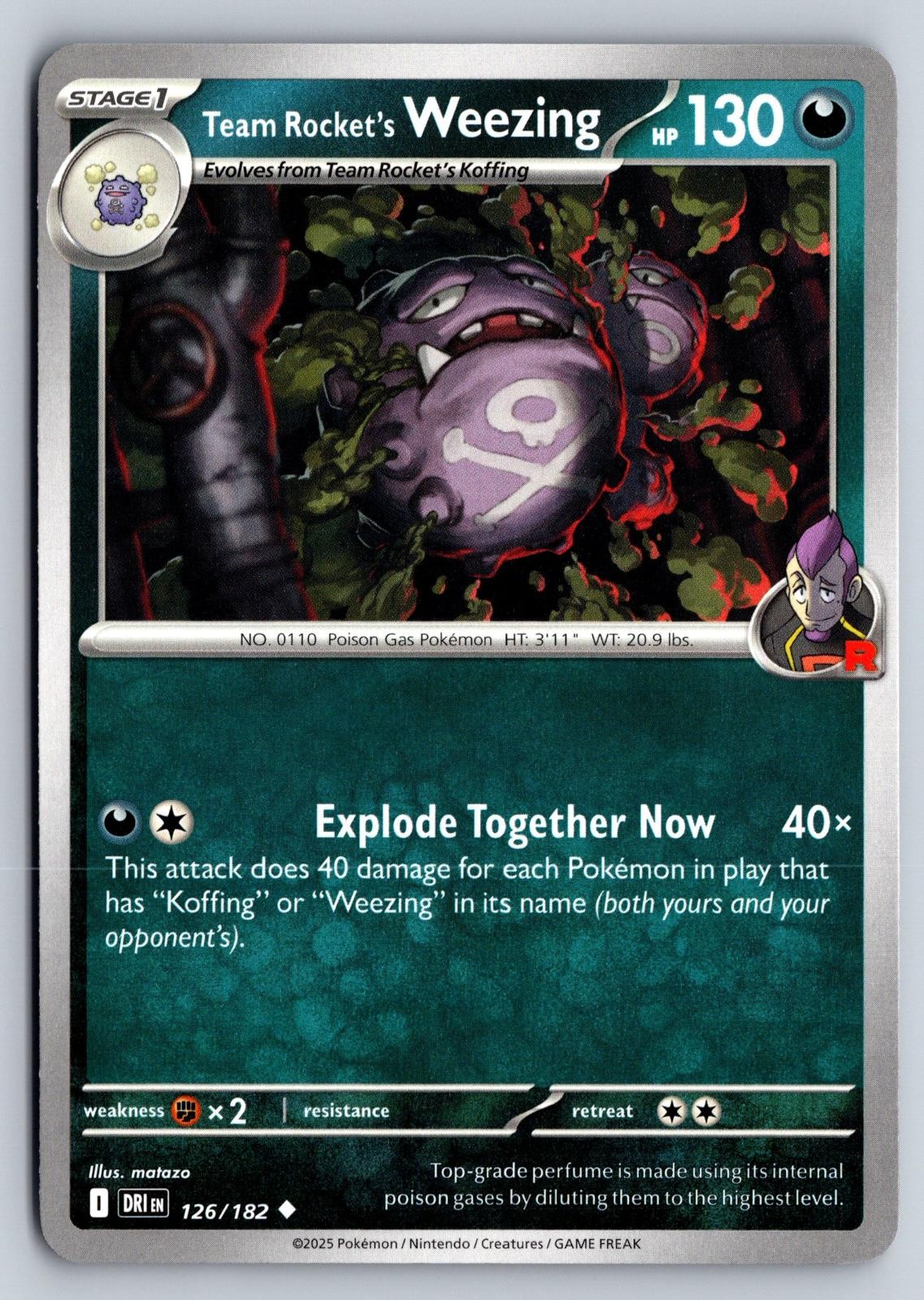 Team Rocket's Weezing 126/182 Rivali Destinati Pokemon matazo