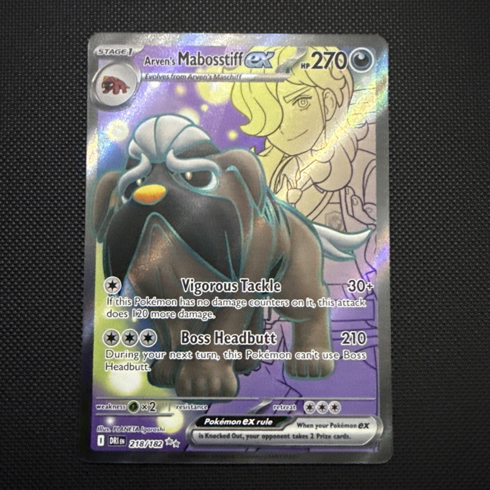 Arven's Mabosstiff ex 218/182 Destined Rivals Ultra Rare Full Art Holo ENG