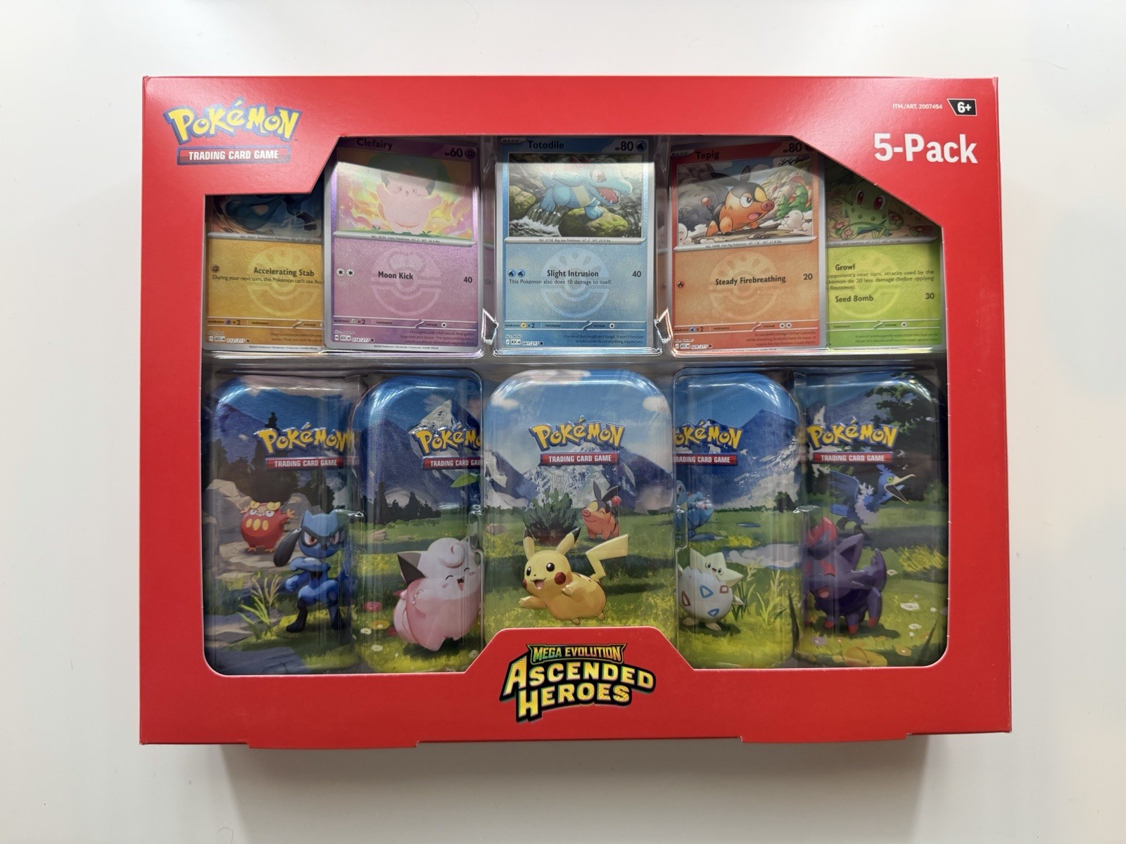 Pokémon Ascended Heroes ME 2.5 Mini Tin 5-Pack Costco Box SEALED