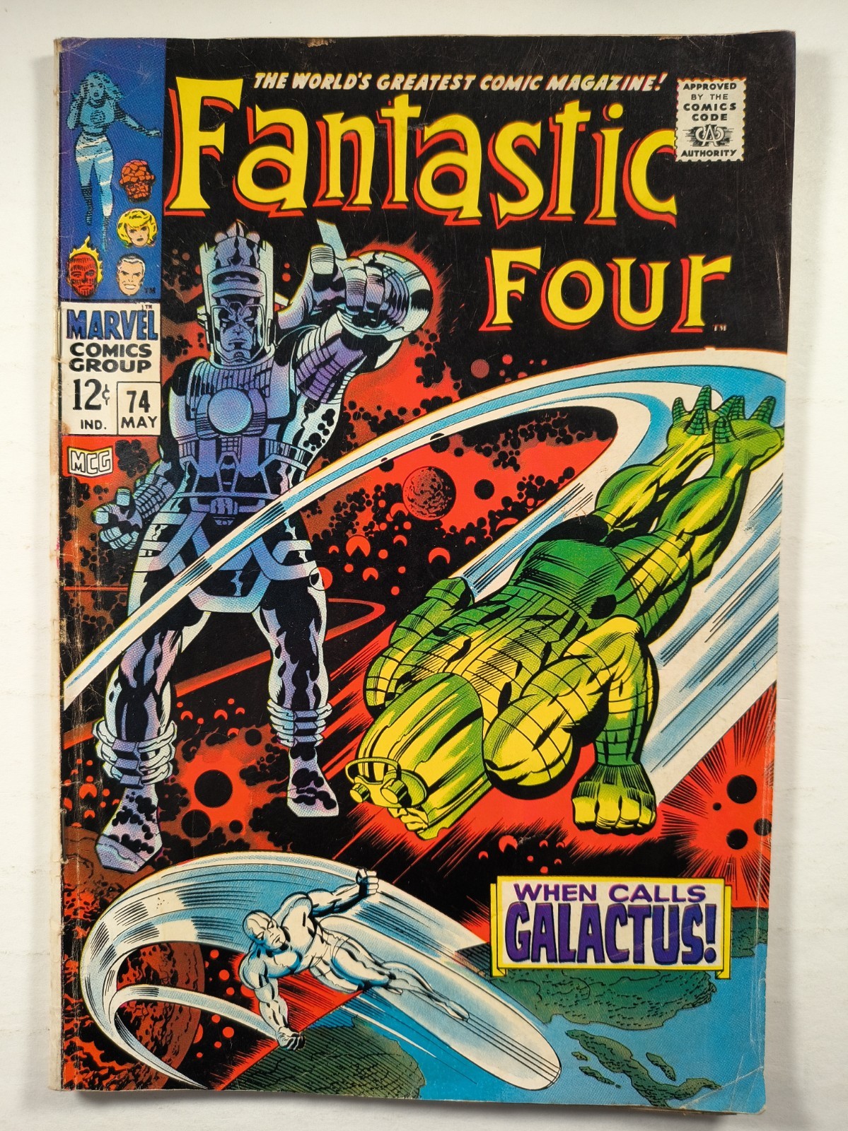 Fantastic Four #74 VG Marvel 1968 Galactus Silver Surfer Stan Lee Jack Kirby 🔑
